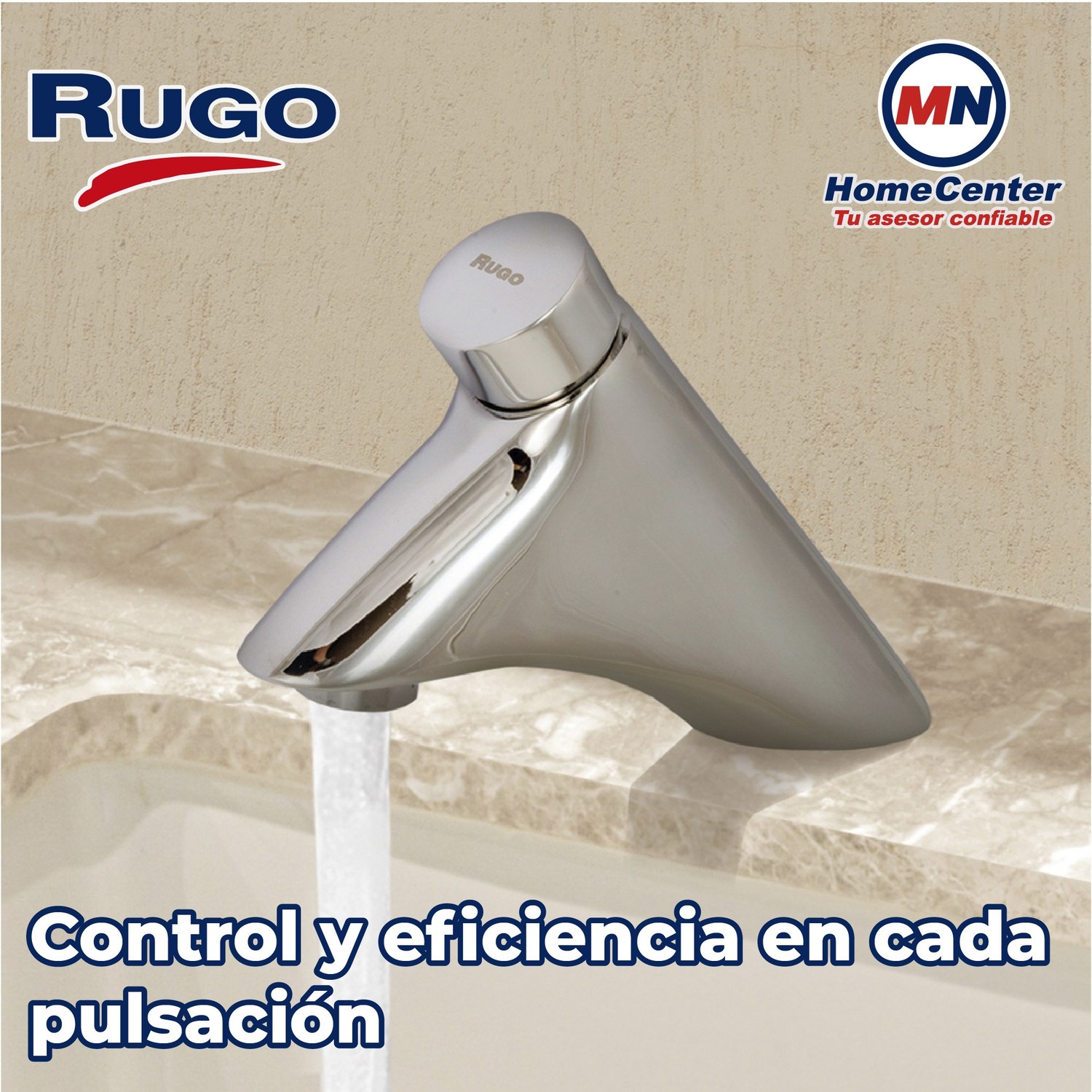 Llave Temporizadora Para Lavabo Cromo Rugo