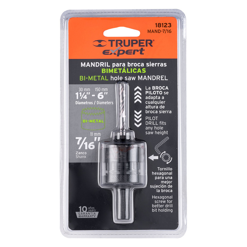 Mandril Cortacirculos Biométrico Truper 7/16 Pulgadas