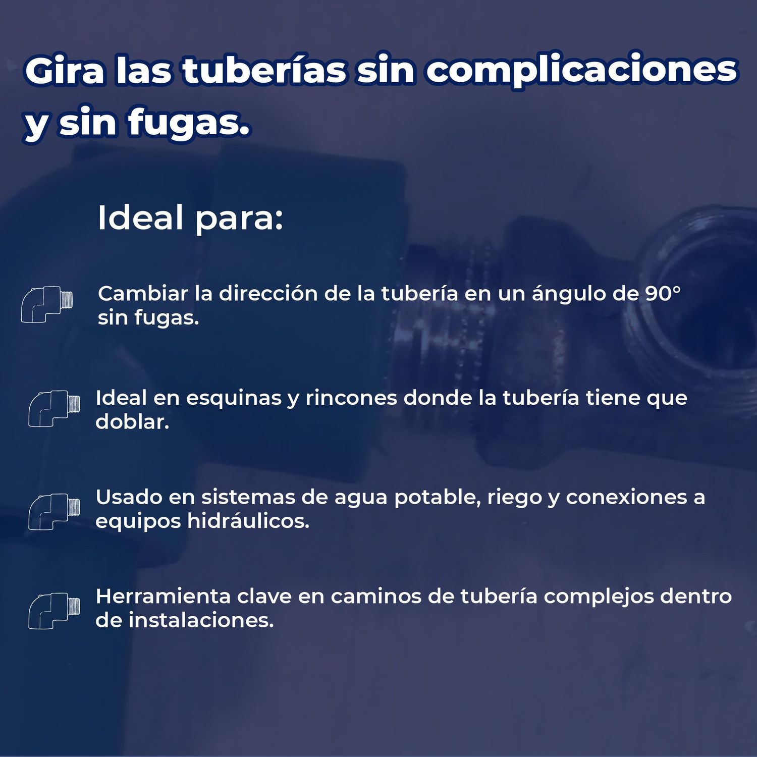 Codo Tuboplus 90 Rosca Interior 1" Para Instalación Hidráulica