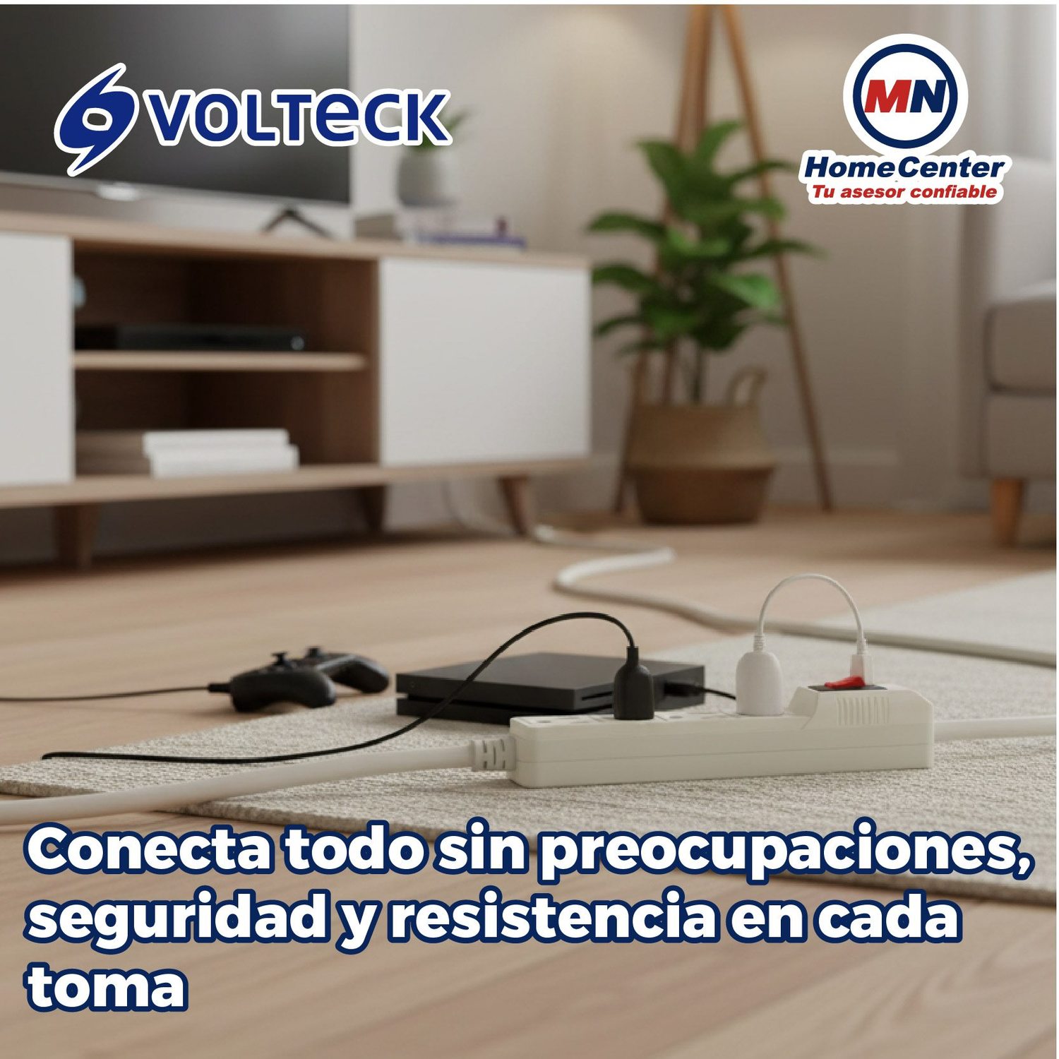 Multicontacto Extensión Barra 6 Entradas Volteck