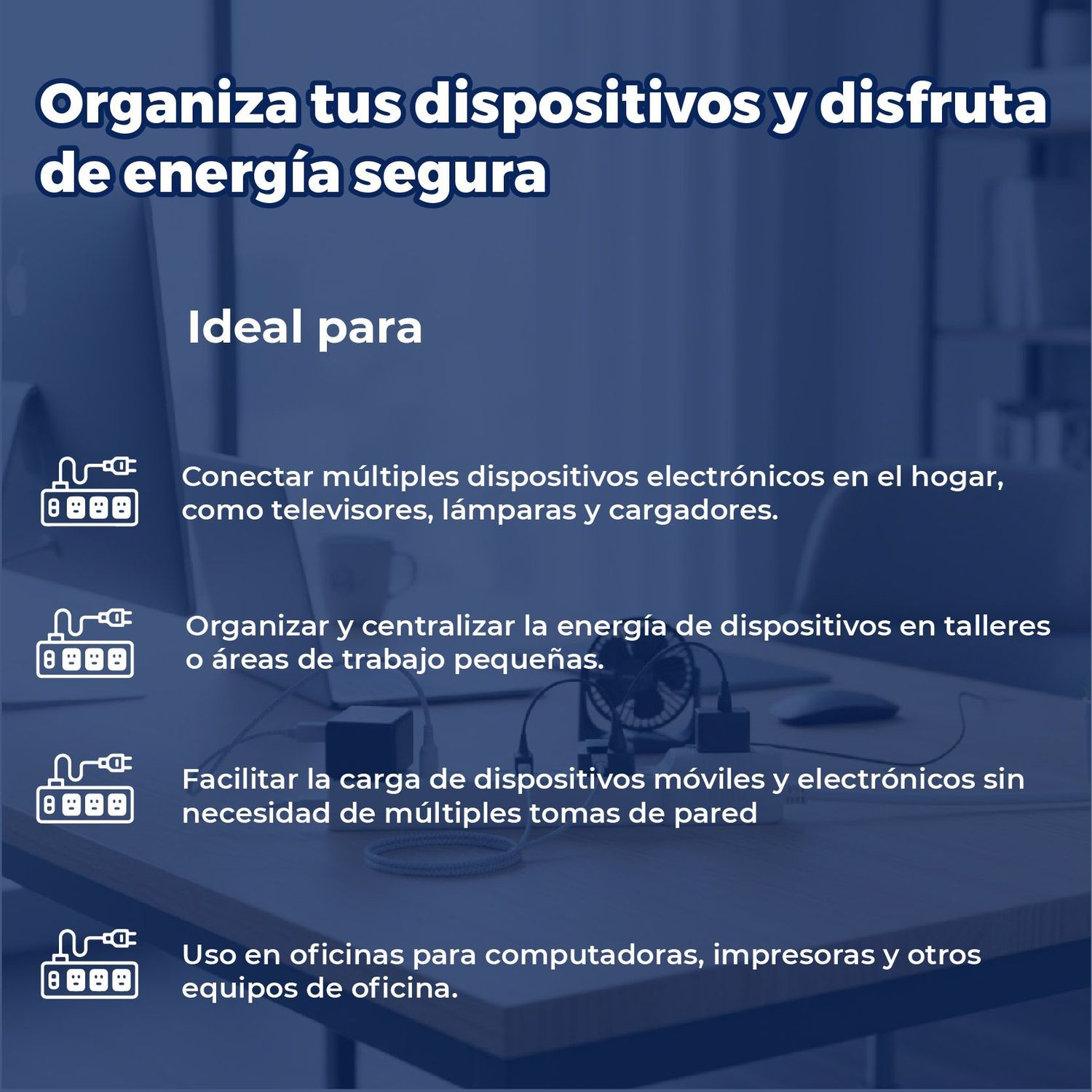 Multicontacto Extensión Barra 6 Entradas Volteck