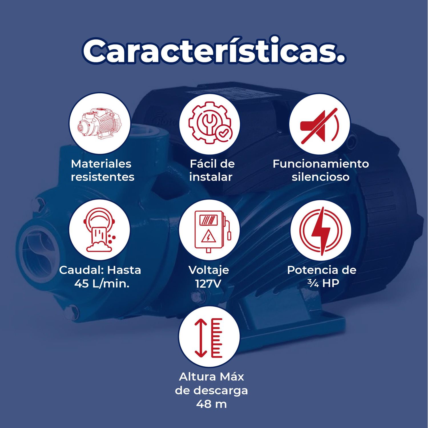 Bomba Agua Periférica Rotoplas Descarga 1 pulg ¾ HP 110V