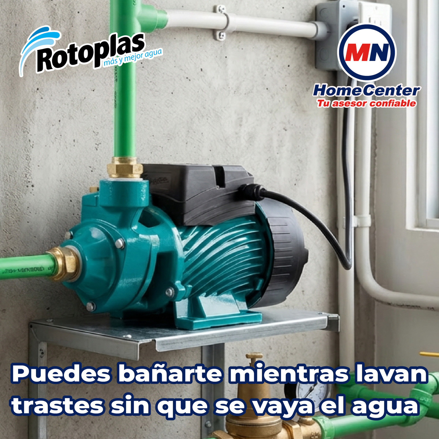 Bomba Agua Periférica Rotoplas Descarga 1 pulg ¾ HP 110V