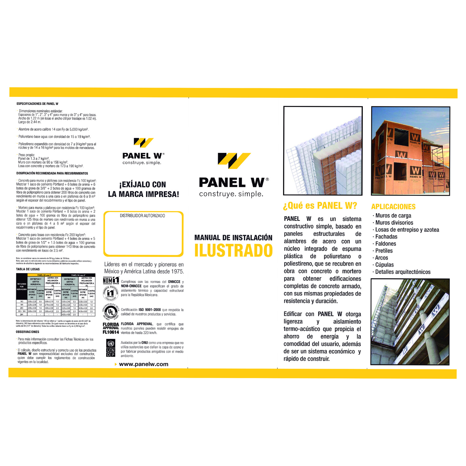 Panel W Estructural Poliuretano 3 pulg