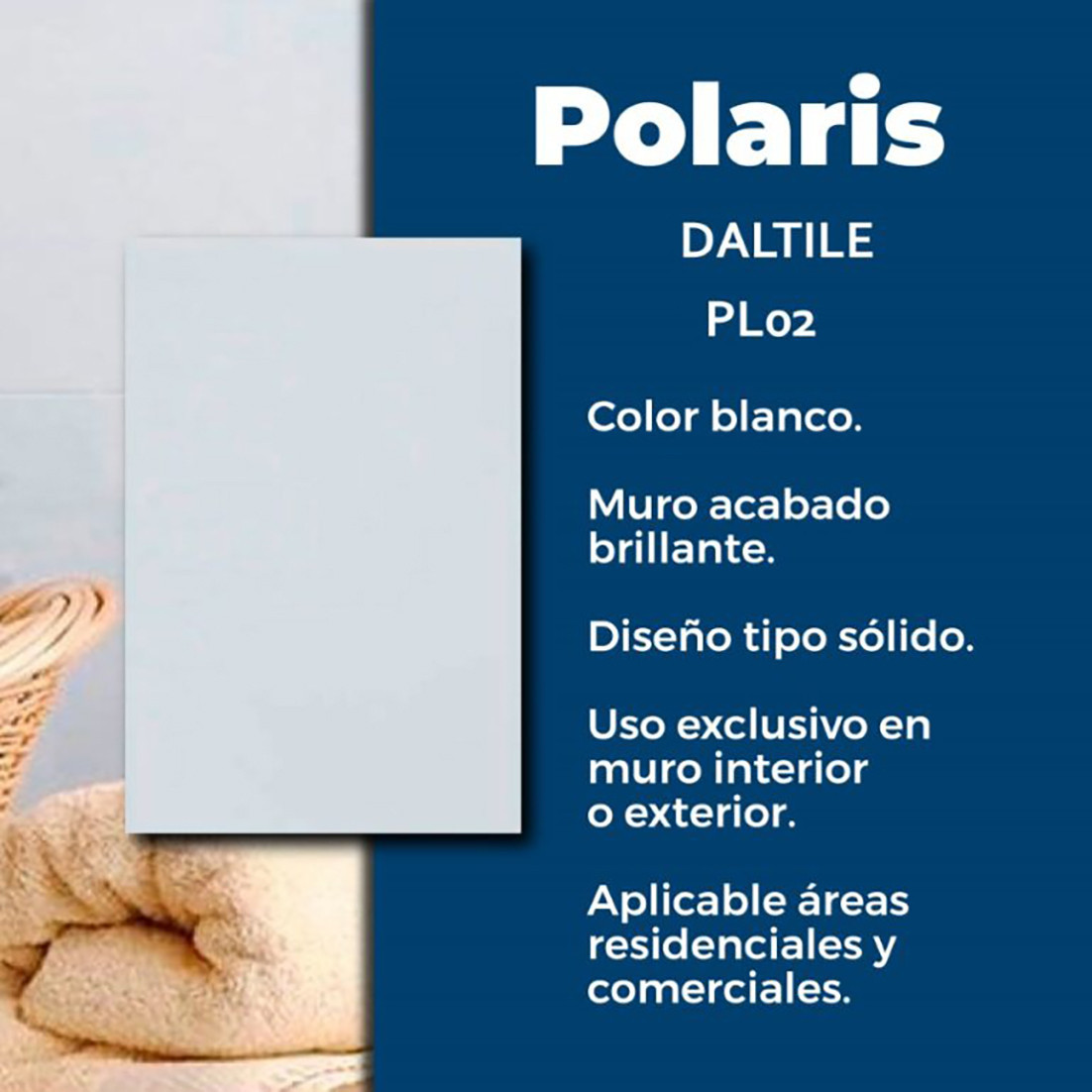 Muro Polaris Blanco Daltile 30 x 45 cm