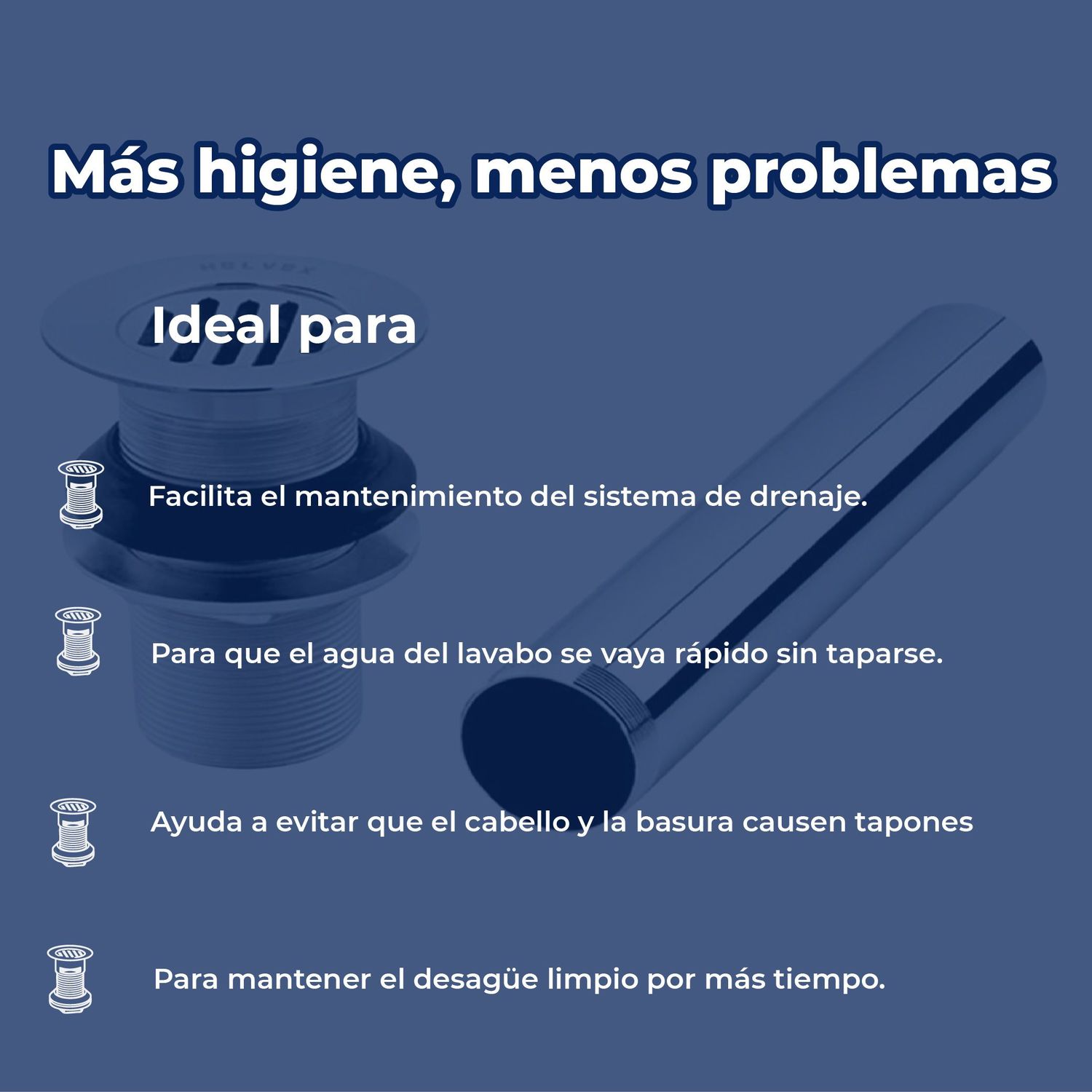 Contra de Rejilla Para Lavabo Sin Rebosadero Helvex TH0-59