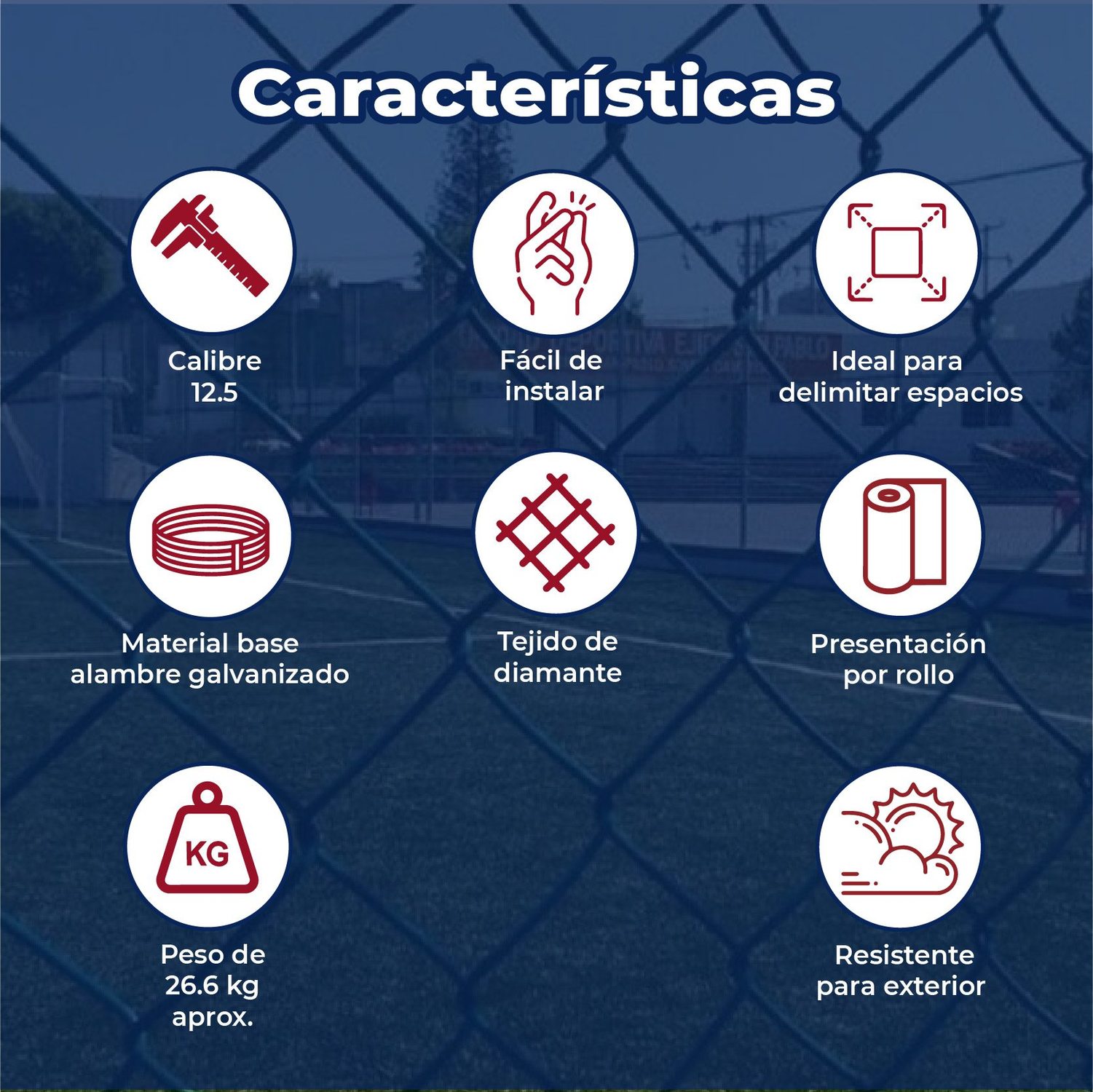 Malla Ciclónica Forrada DeAcero 1.50 x 20 M Calibre 12.5