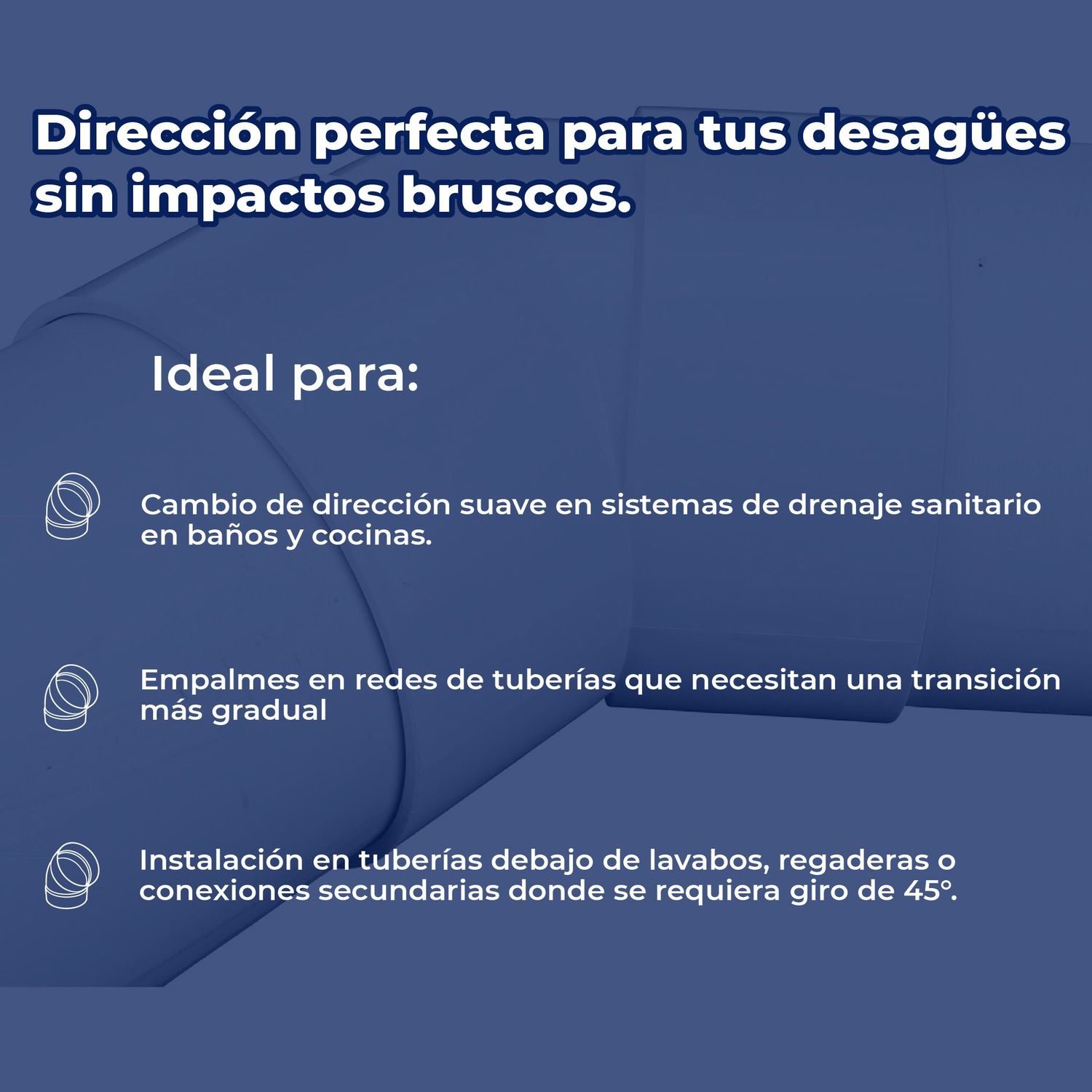 Codo PVC Sanitario 4 45 Grados 100 mm