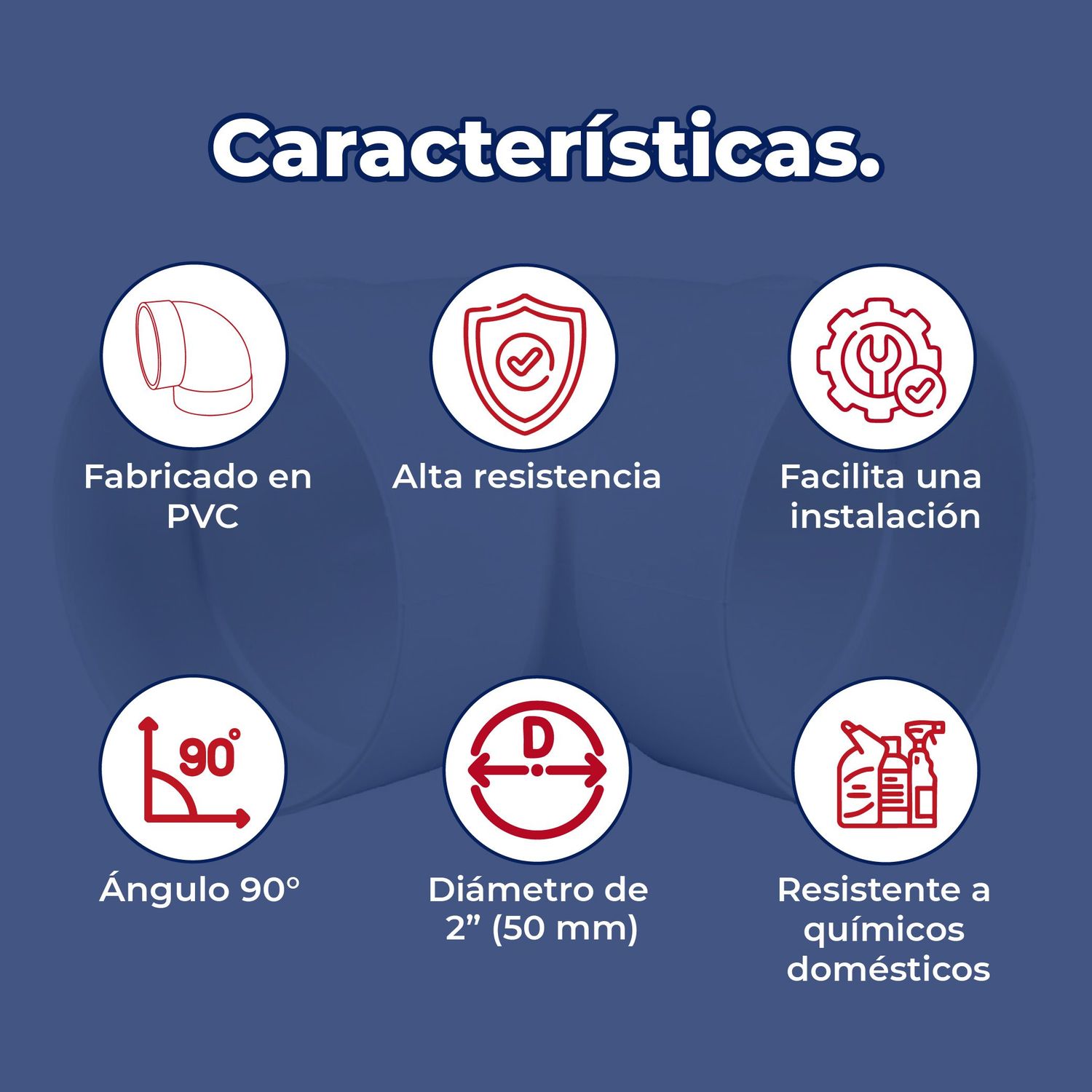 Codo PVC Sanitario 2 90 Grados 50 mm