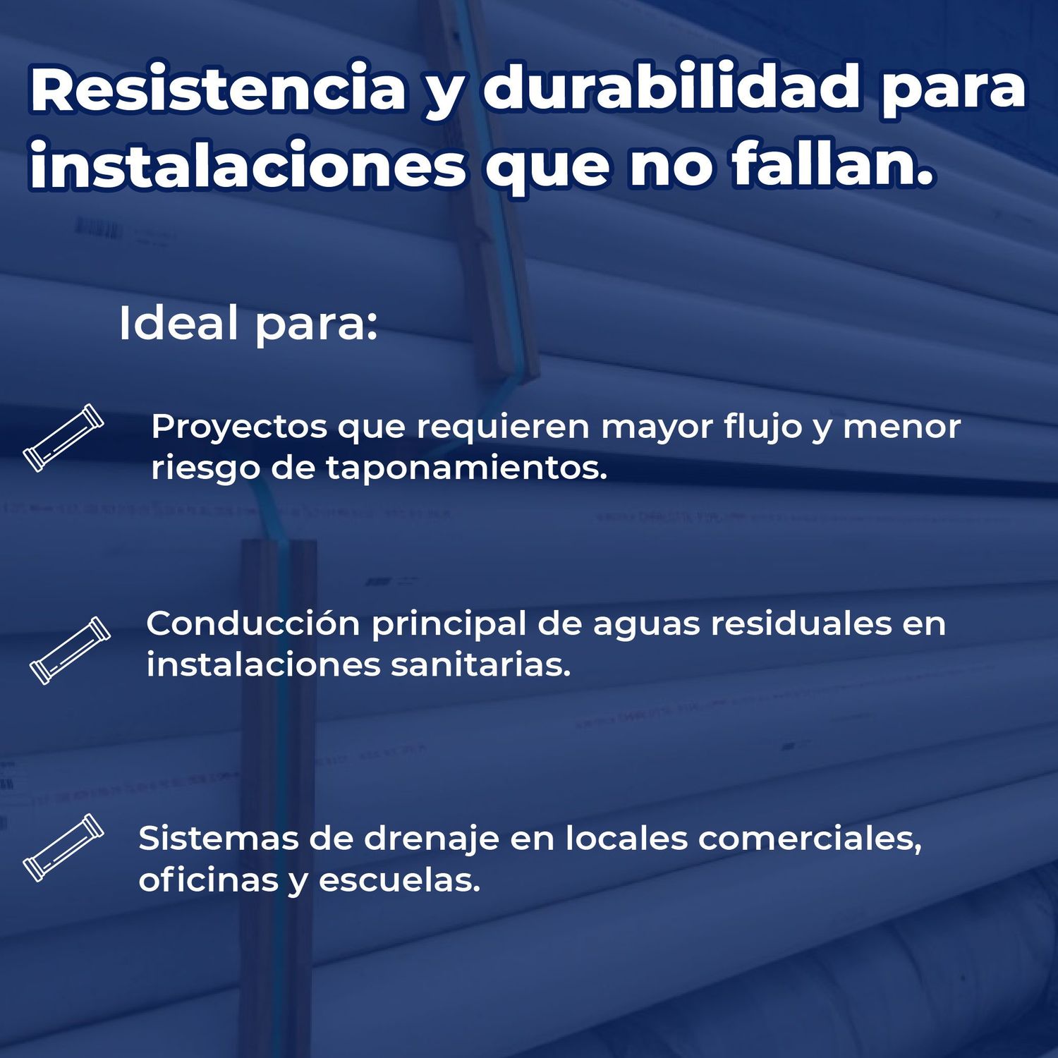 Tubo Sanitario PVC Norma 100 mm (4 pulg.) x 6 m