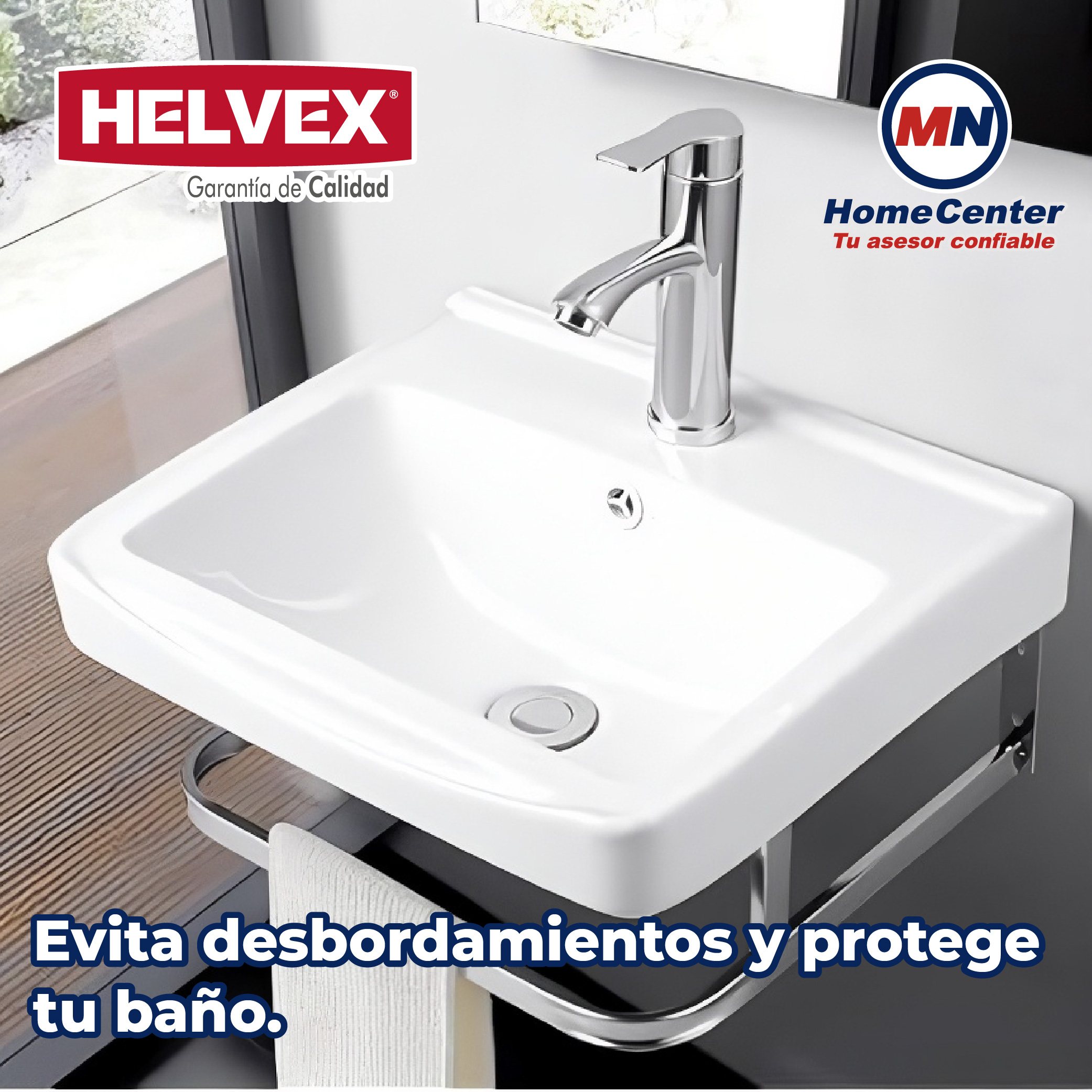 Contra Tipo Hongo para Lavabo con Rebosadero Helvex TH-062