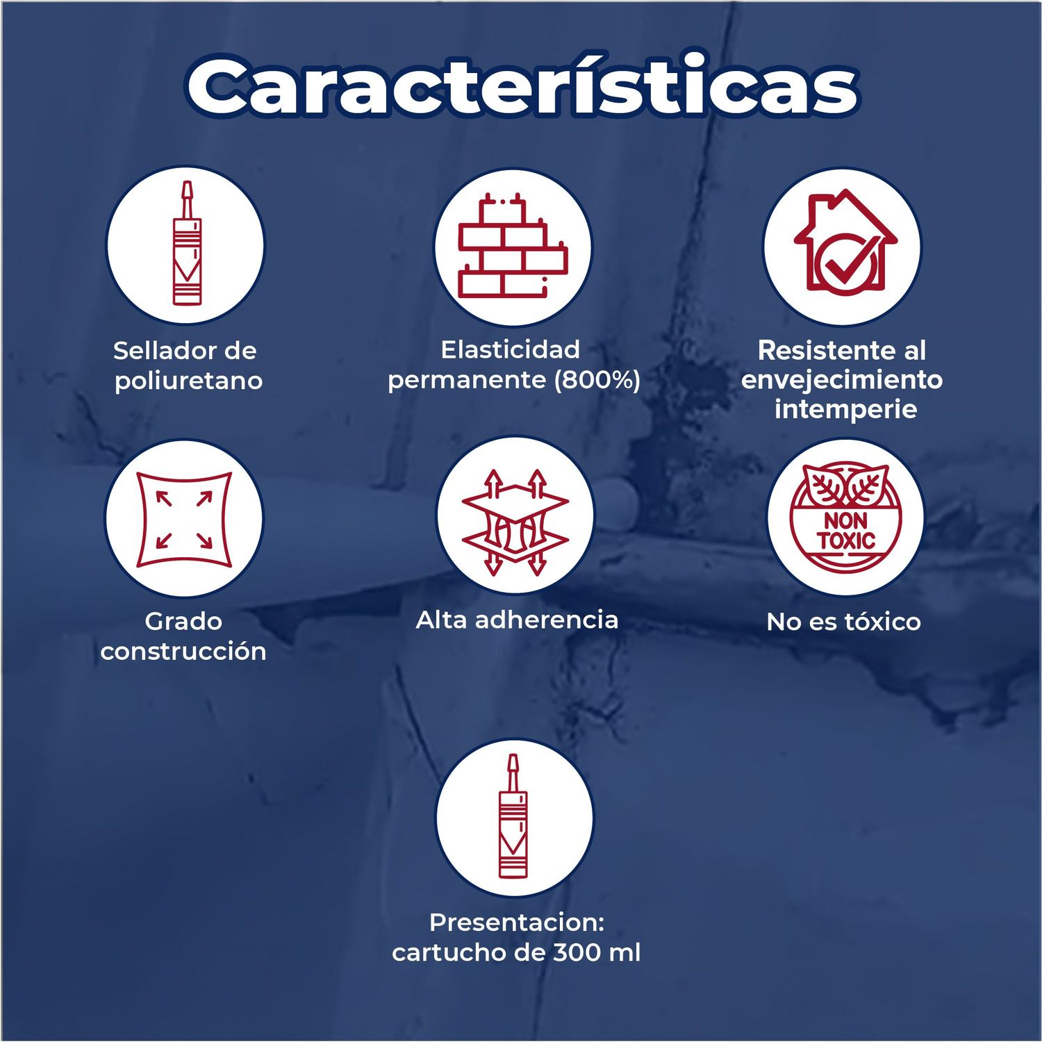 Sellador Poliuretano Presto PU25 Flex Negro 300 mL