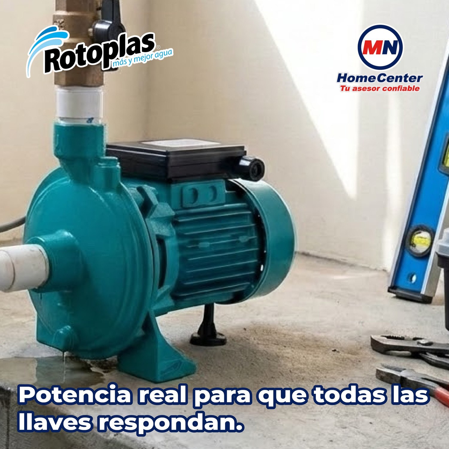 Bomba Agua Centrífuga Rotoplas Descarga 1 pulgada 1 HP 110V
