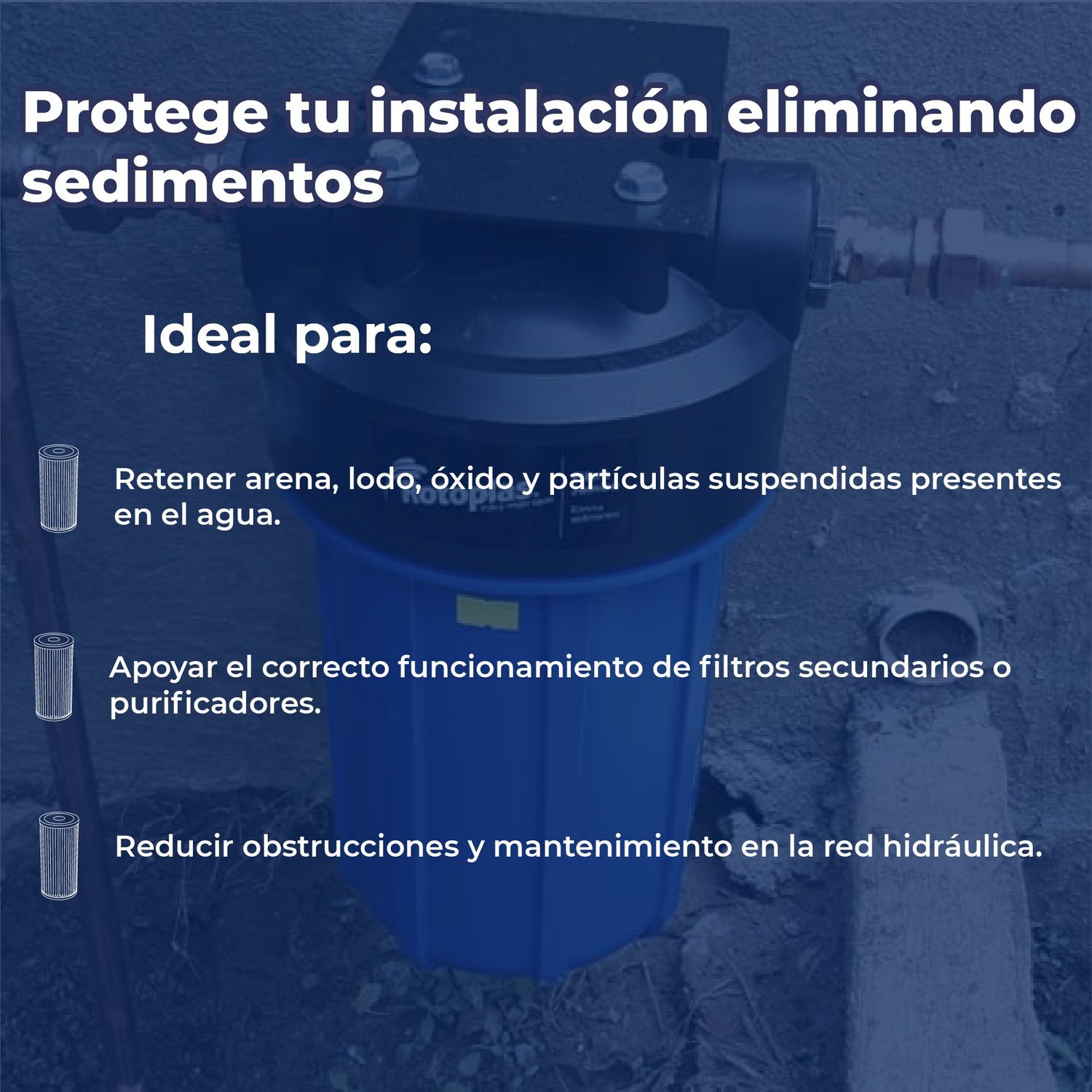 Cartucho Rotoplas Polipropileno Filtro Jumbo 25 cm