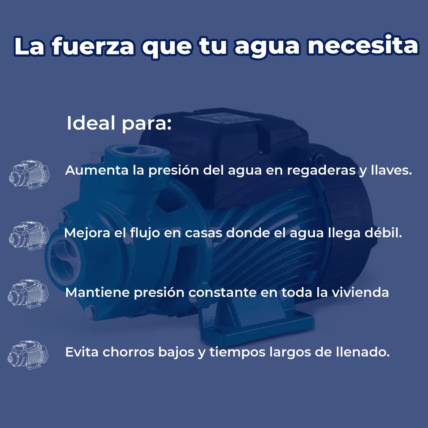 Bomba Periférica ½ Hp 110V Rotoplas Para Presión de Agua