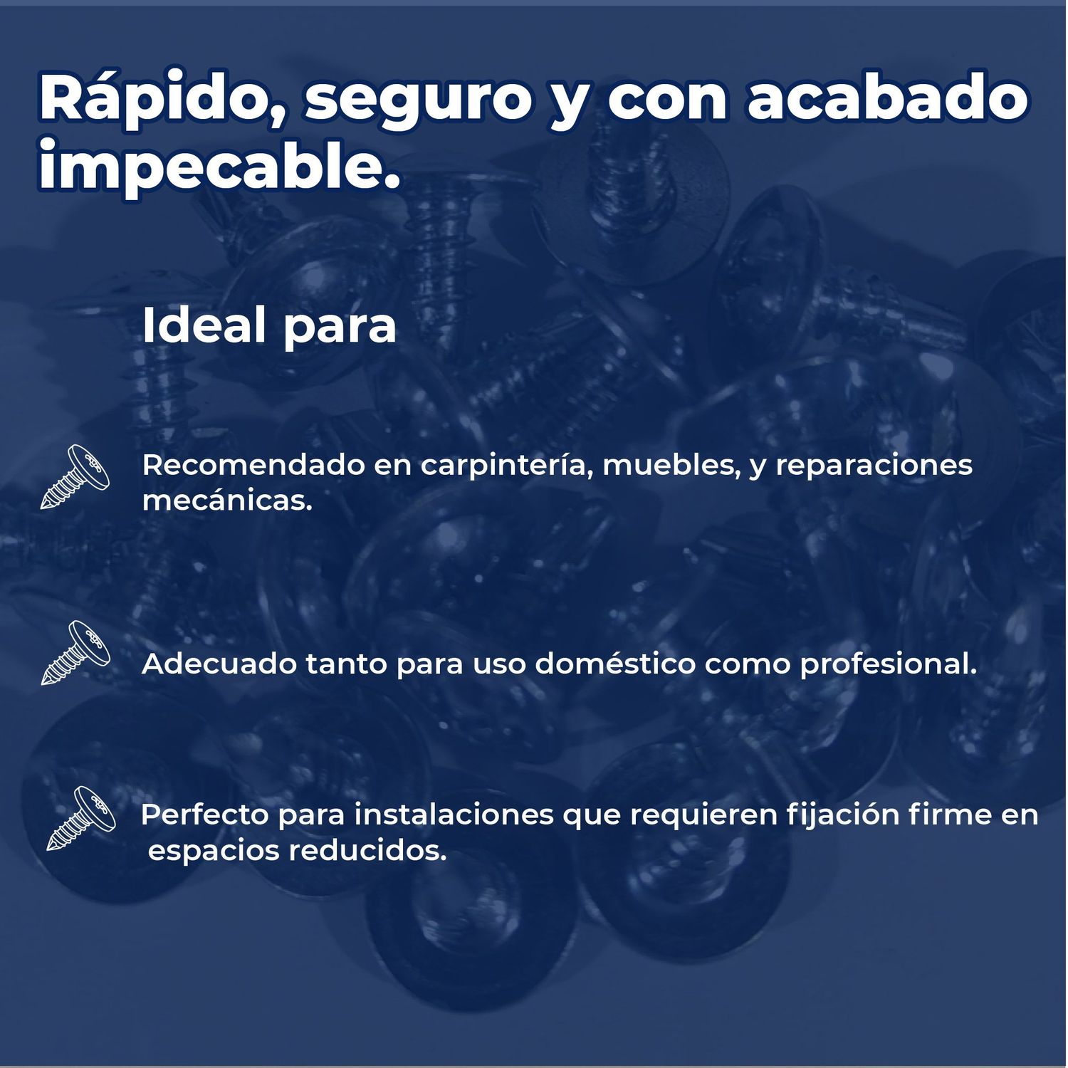 Tornillo Punta Broca Cabeza Extra Plana 8 mm x ½ pulg