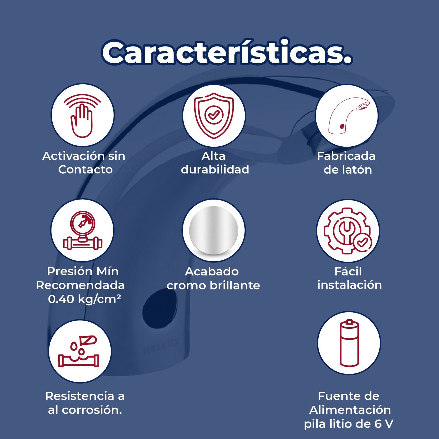 Llave Electrónica Helvex de Sensor Batería Argos TV-296