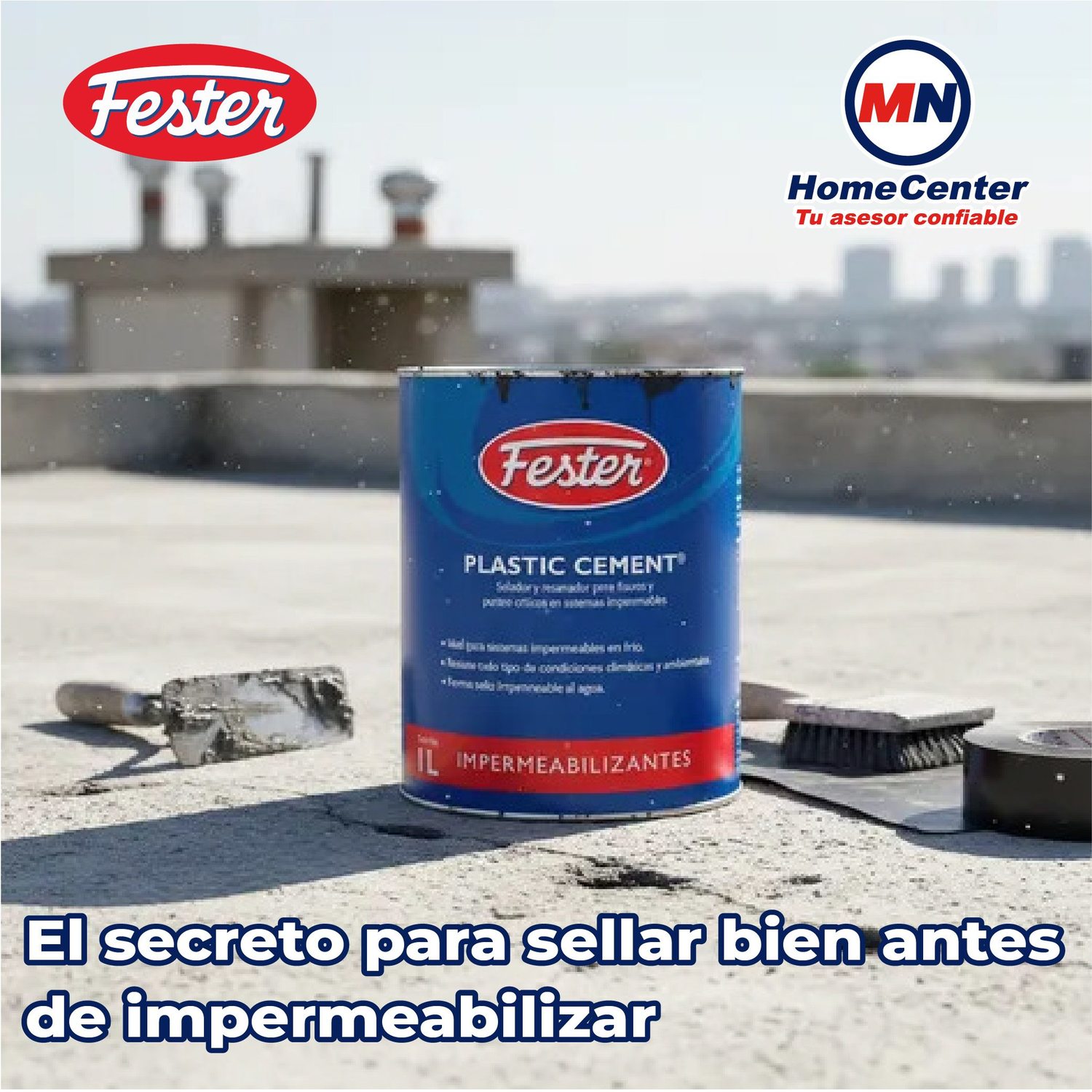 Cemento Plástico Negro Plastic Cement Fester 1 Lt
