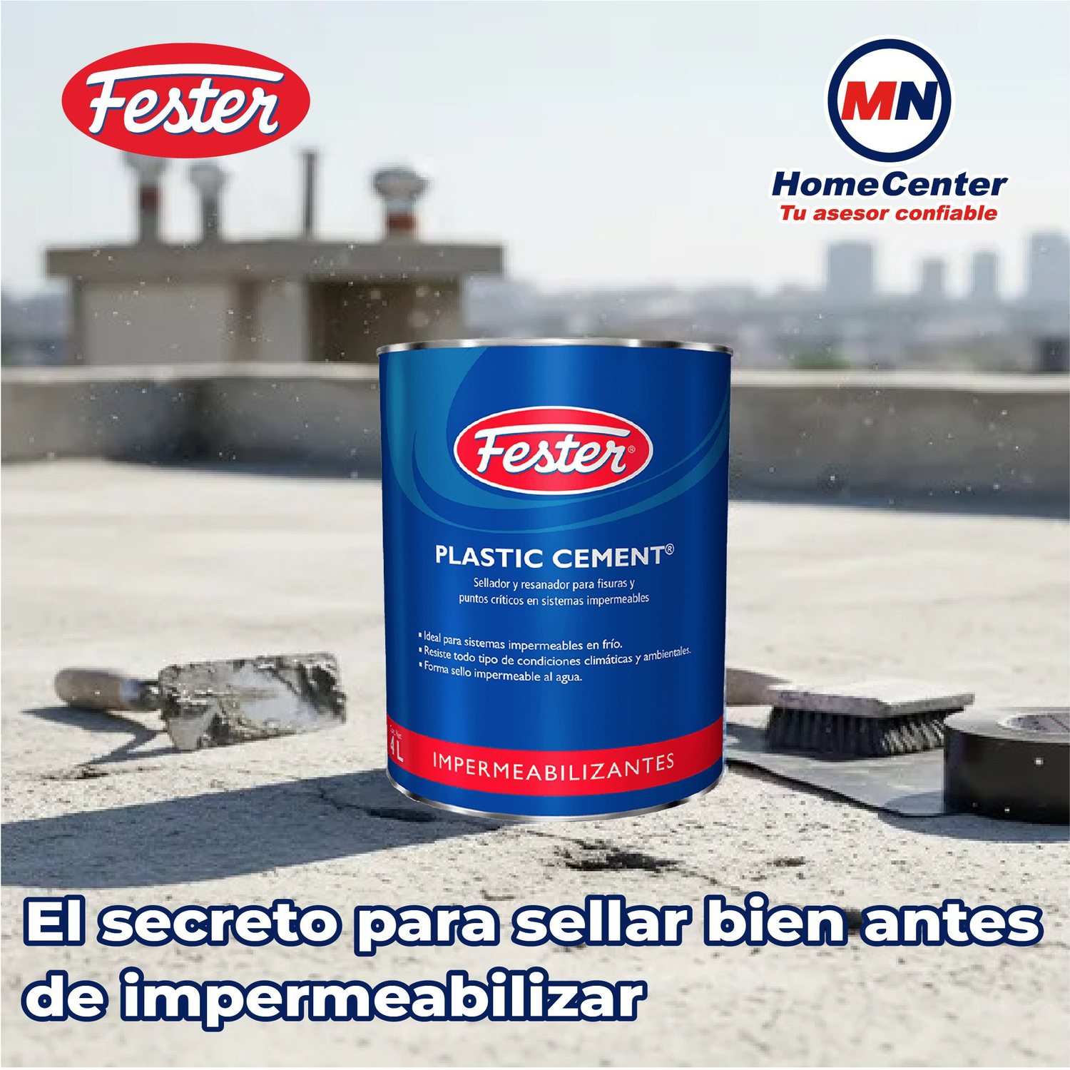 Cemento Plástico Negro Plastic Cement Fester 4 Lt