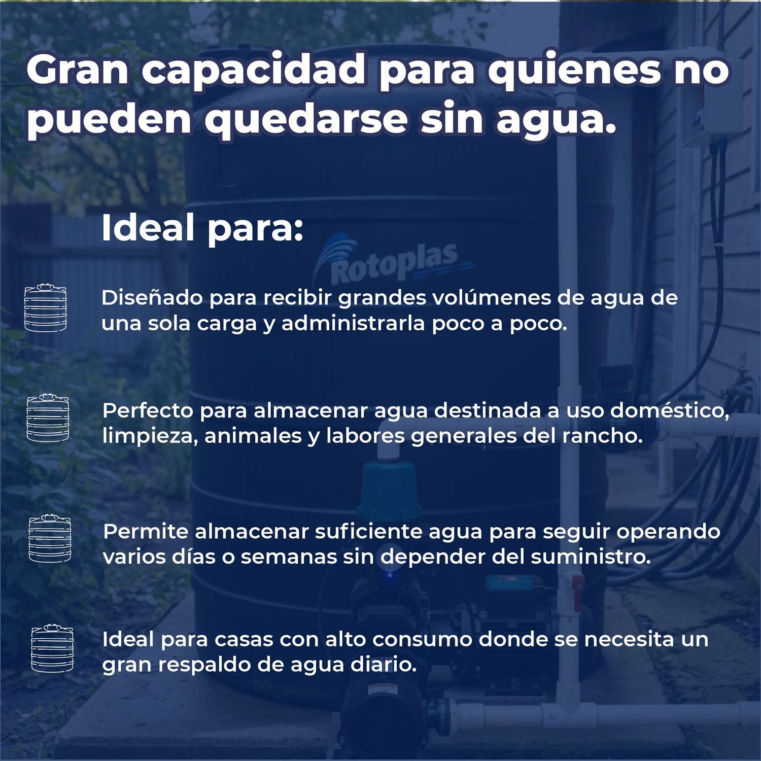 Tanque Para Agua Rotoplas Estándar Negro 22000 L