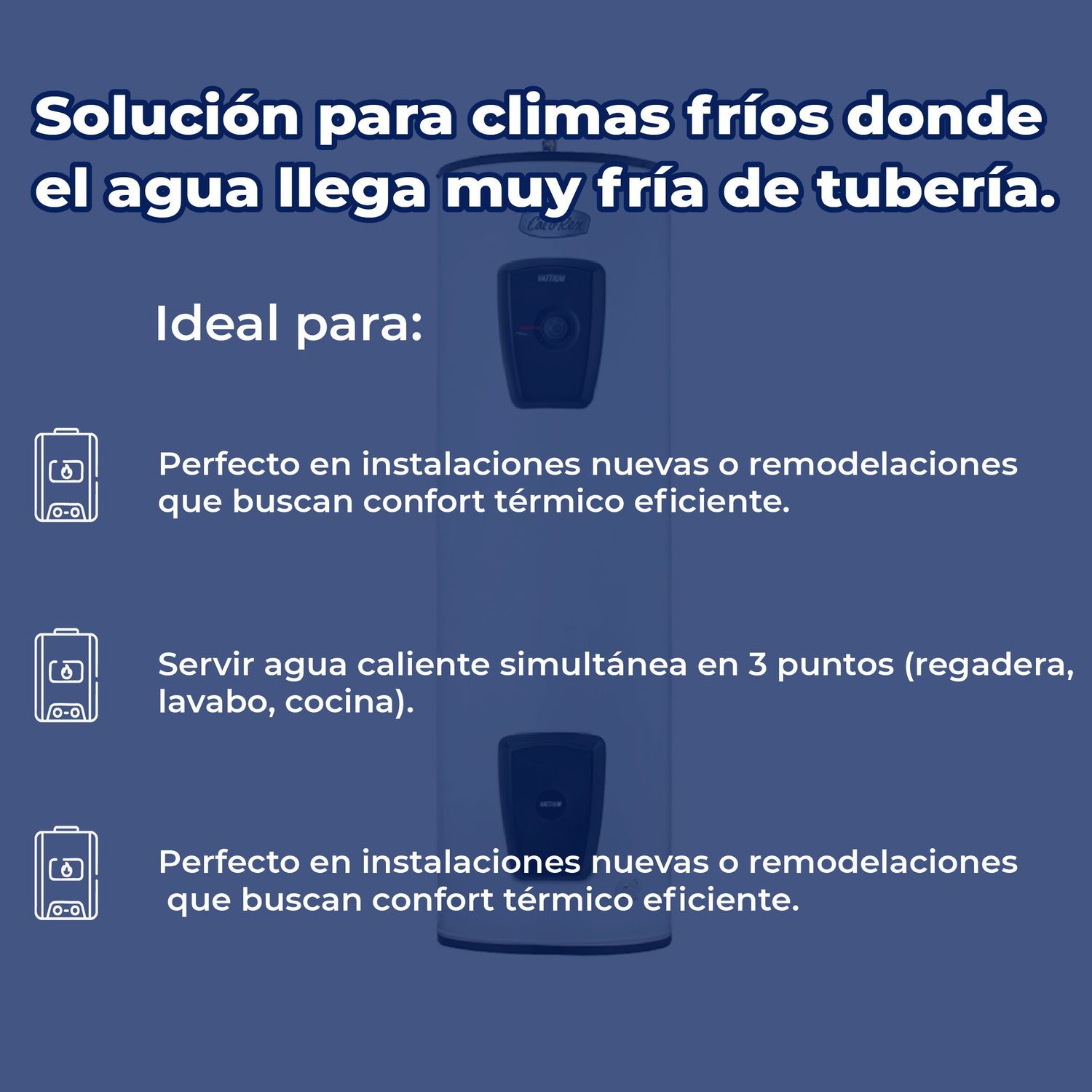 Calentador Depósito Eléctrico Calorex Vattium 108 L 3 Servicios