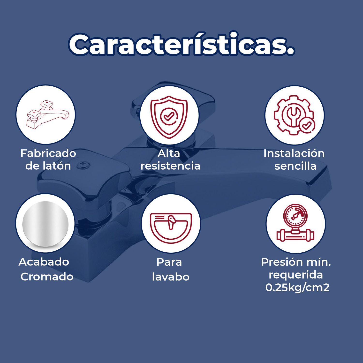 Llave Mezcladora Para Lavabo Helvex sin Desagüe MI-01-S/C