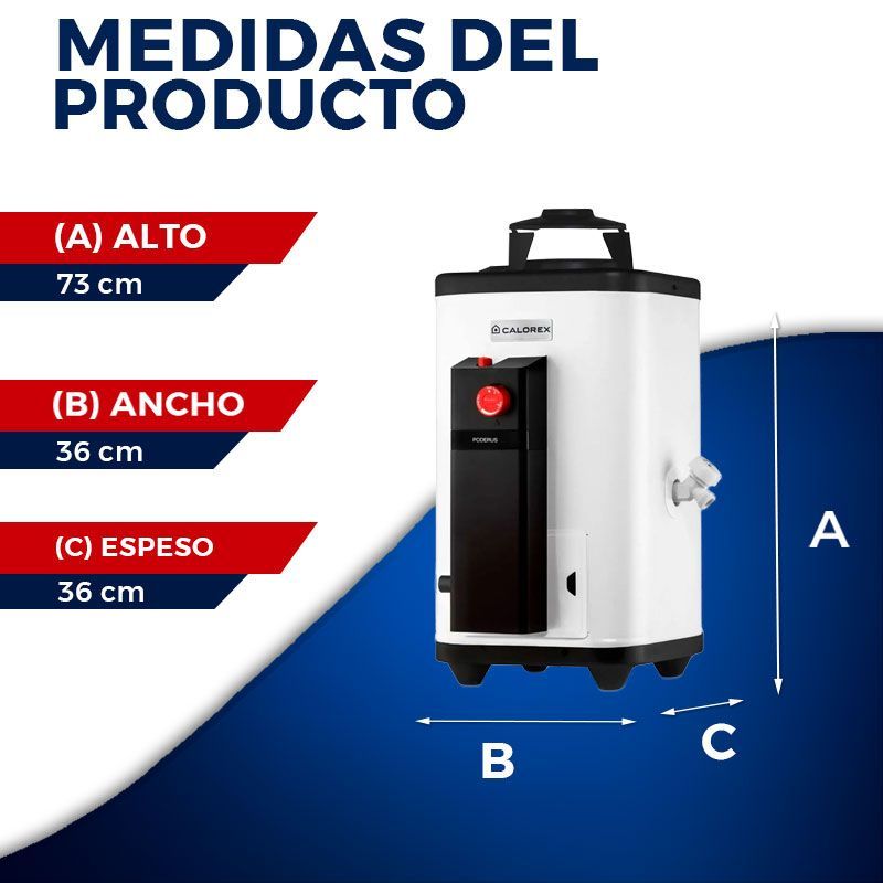 Calentador de Paso Calorex Rápida Recuperación Gas Natural 9 L