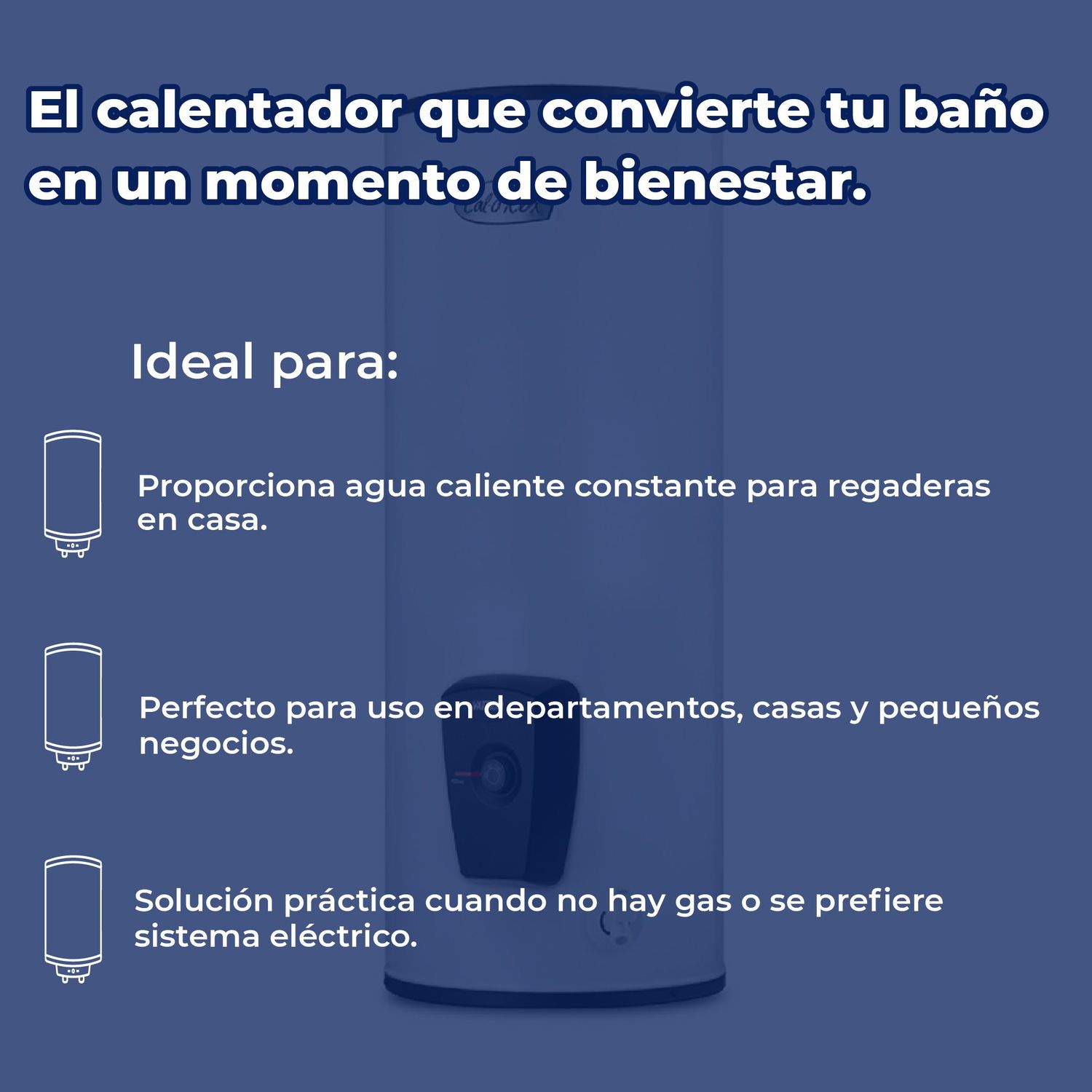 Calentador de Depósito Eléctrico Calorex 120-127 V 62 Lt