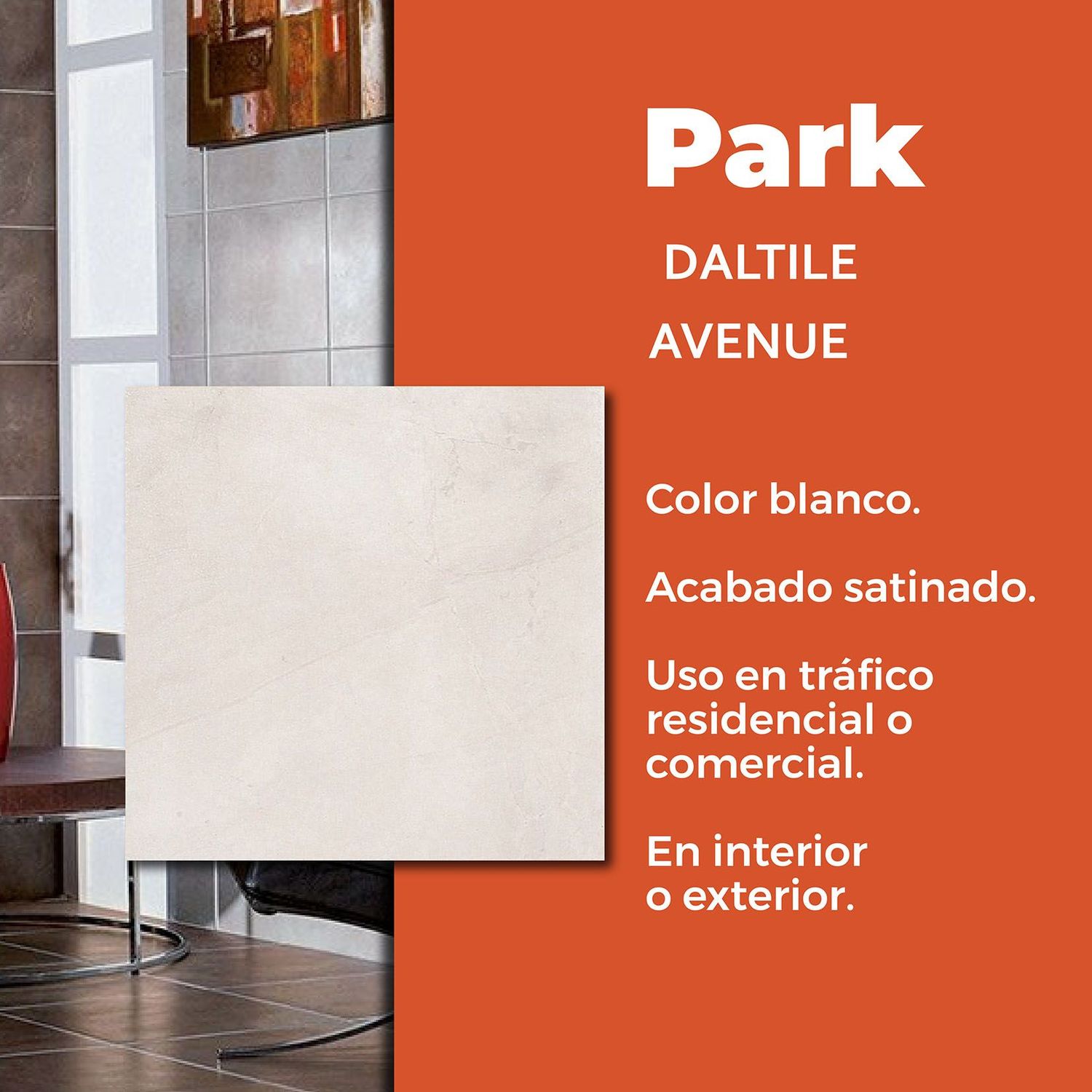 Piso Park Avenue Blanco Daltile 45 x 45 cm