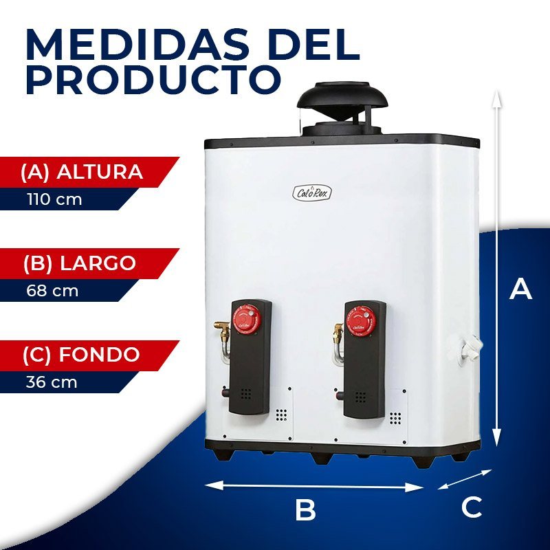 Calentador de Paso Rápida Recuperación Calorex Gas Lp 20 l