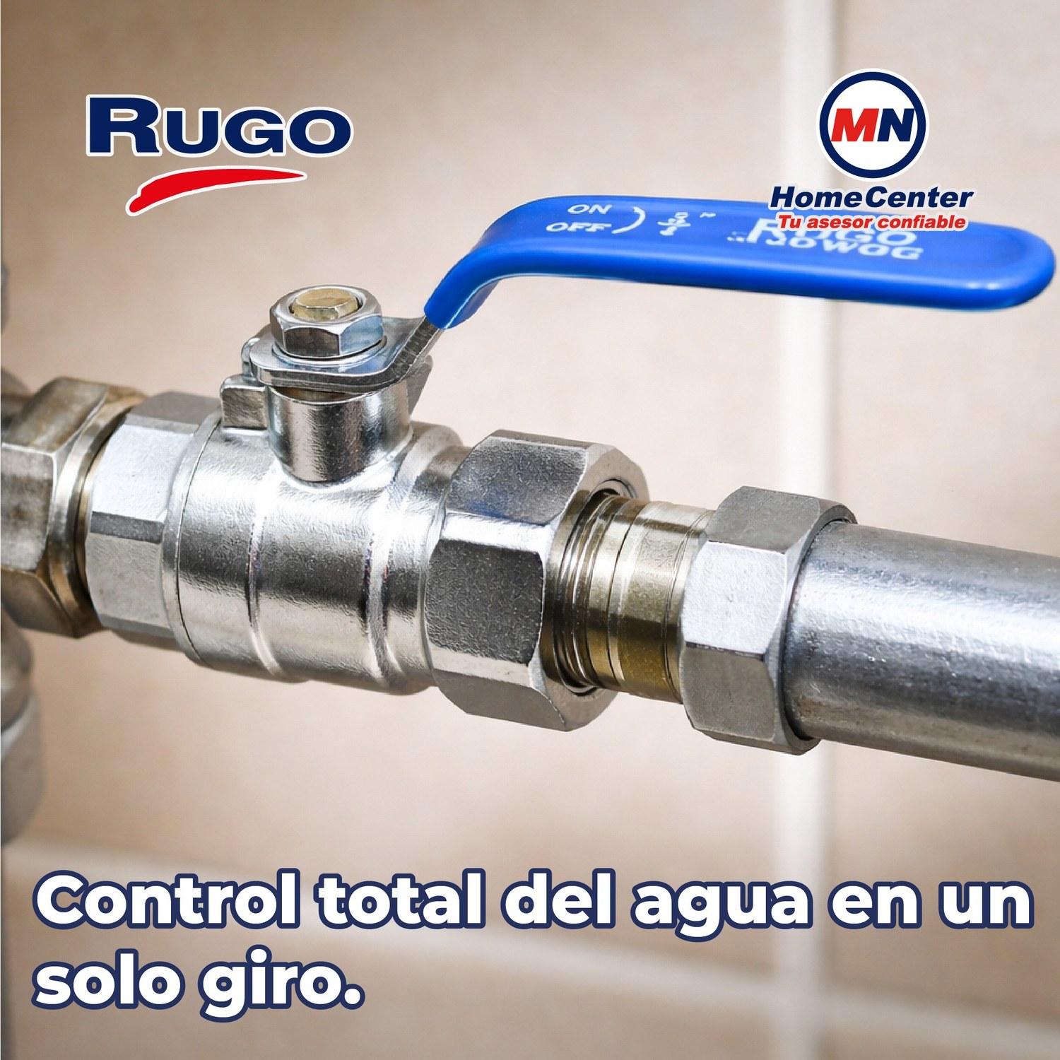 Válvula de Esfera Roscable Rugo 19 mm ¾ pulgada