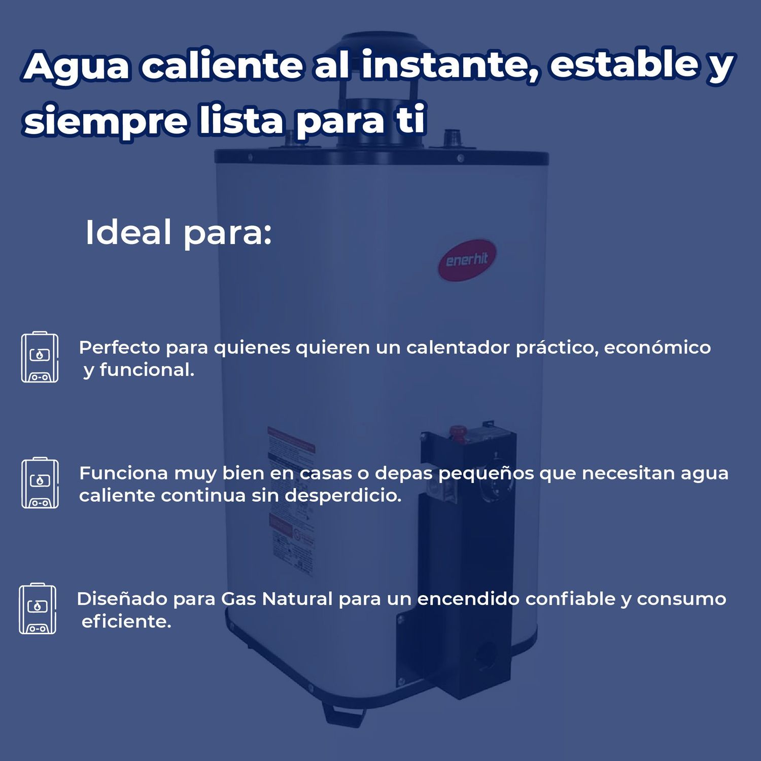 Calentador de Paso Iusa Enerhit Rápida Recuperación Gas LP 7 L