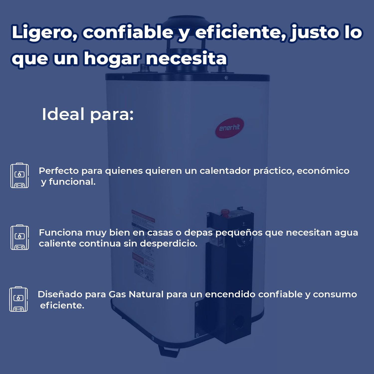 Calentador de Paso Iusa Enerhit Gas Natural 7 L