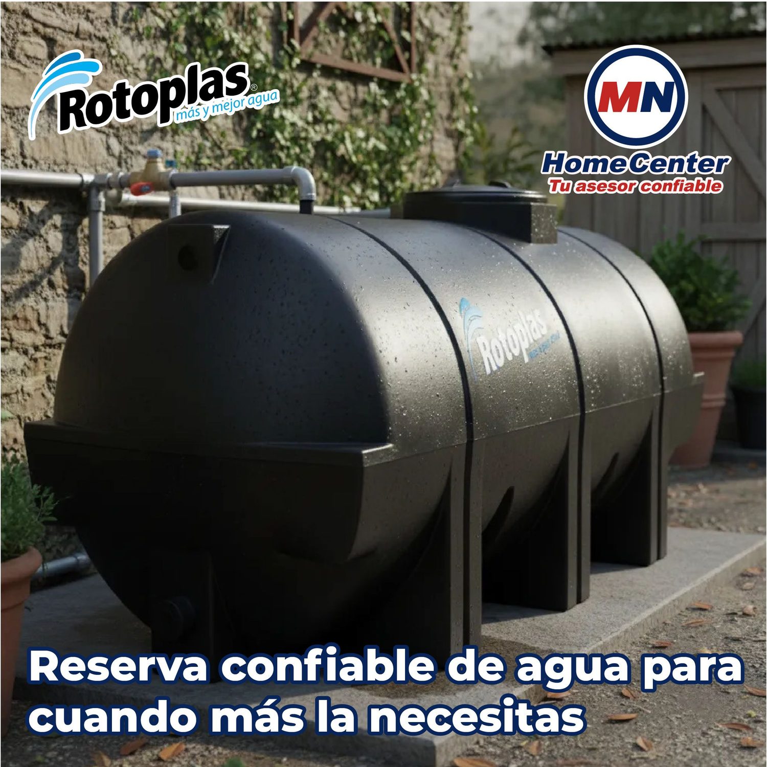 Tanque Nodriza Negro 4000 L Rotoplas Reforzado 40%