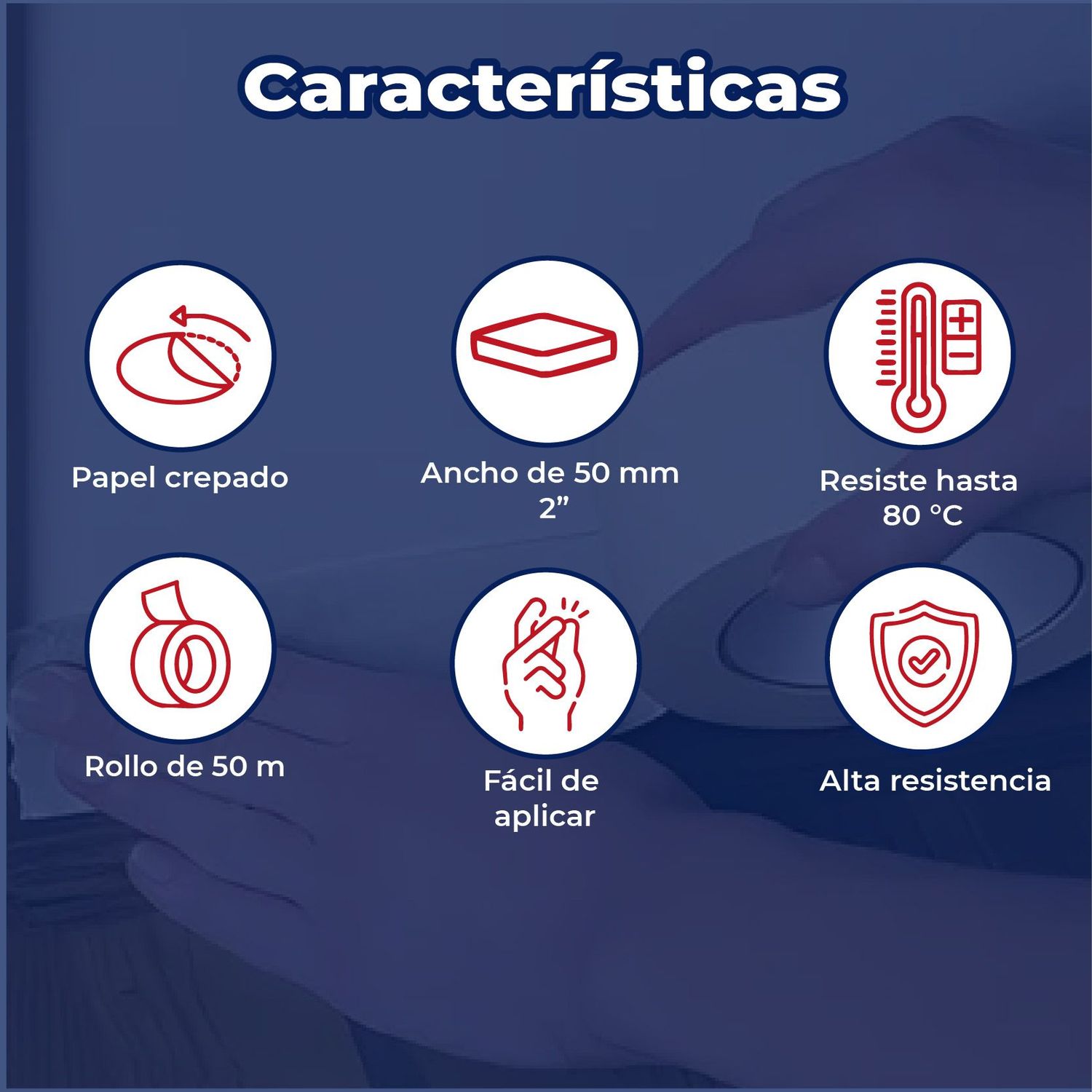 Cinta Masking Tape marca Byp 50 mm 2 pulg 50 m