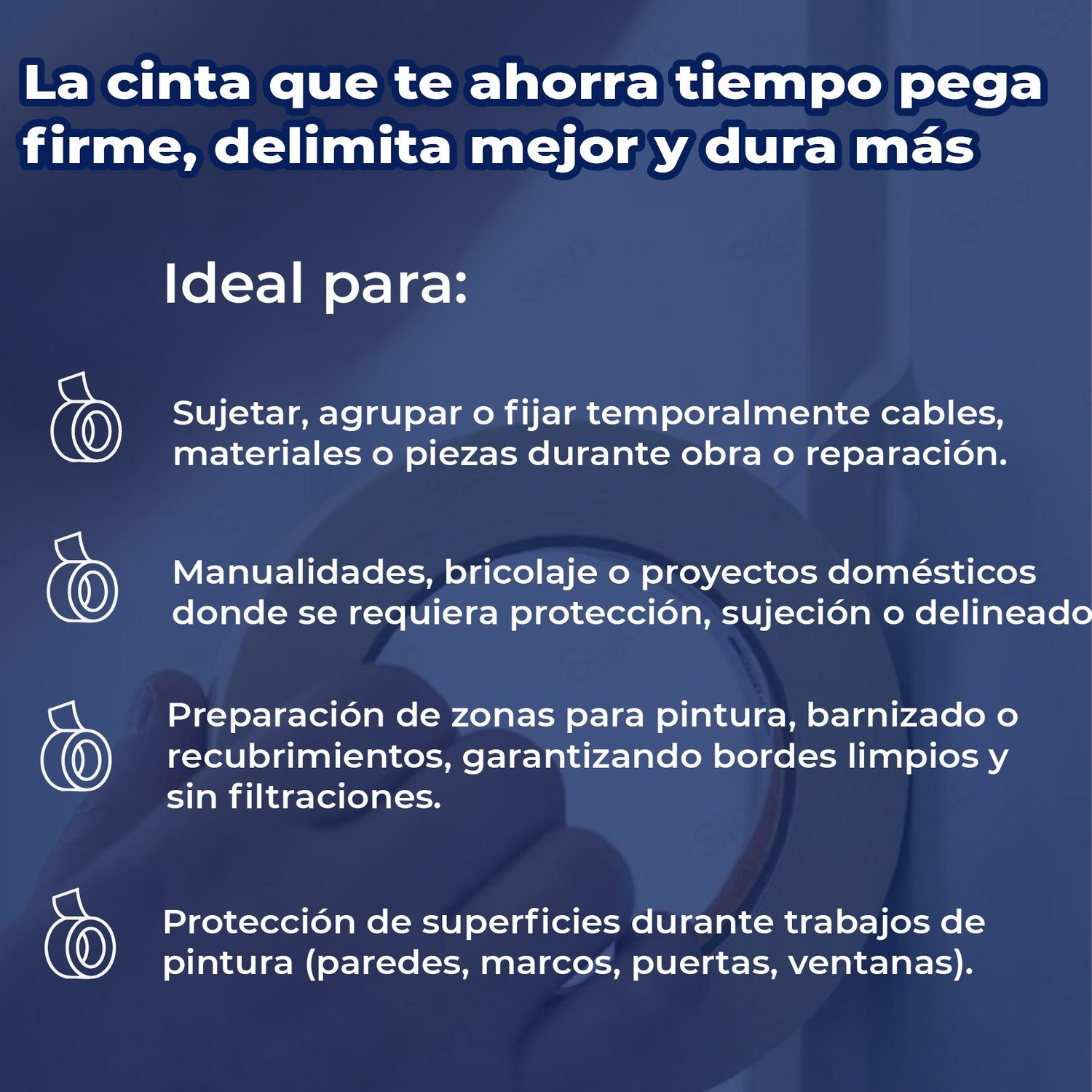 Cinta Masking Tape marca Byp 50 mm 2 pulg 50 m