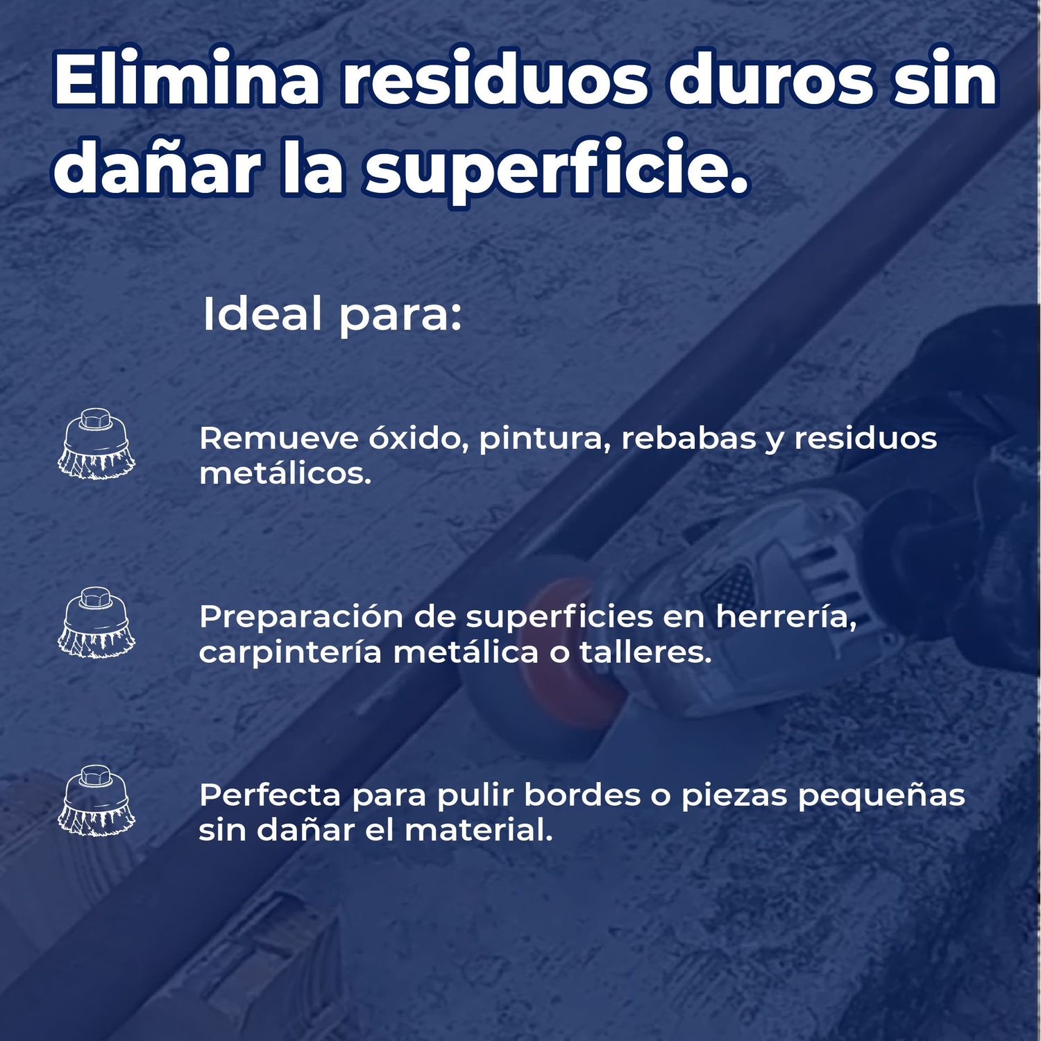 Carda Copa Alambre Trenzado Fino 4 pulg Truper 5/8