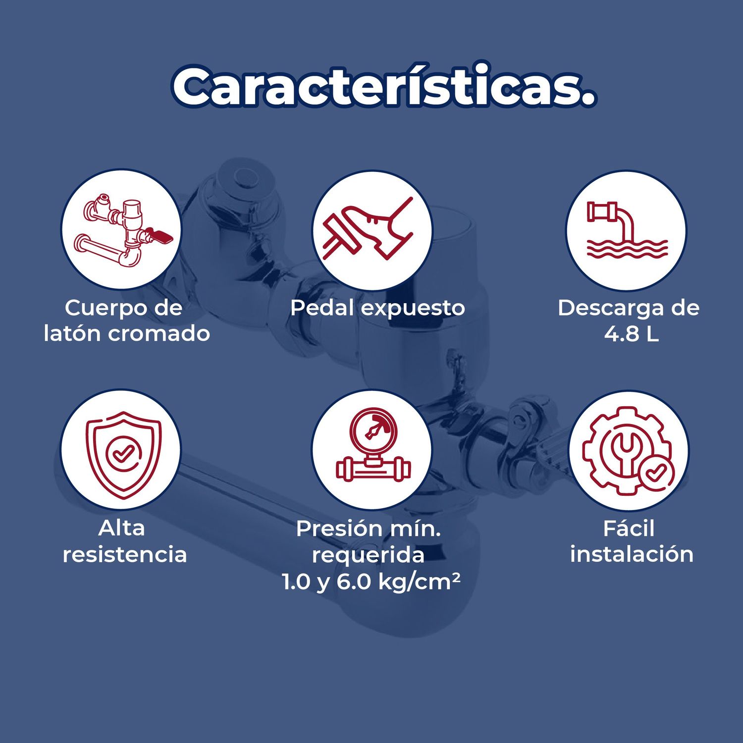 Fluxómetro de Pedal para WC Spud de 38 mm Helvex 310-38-3.5