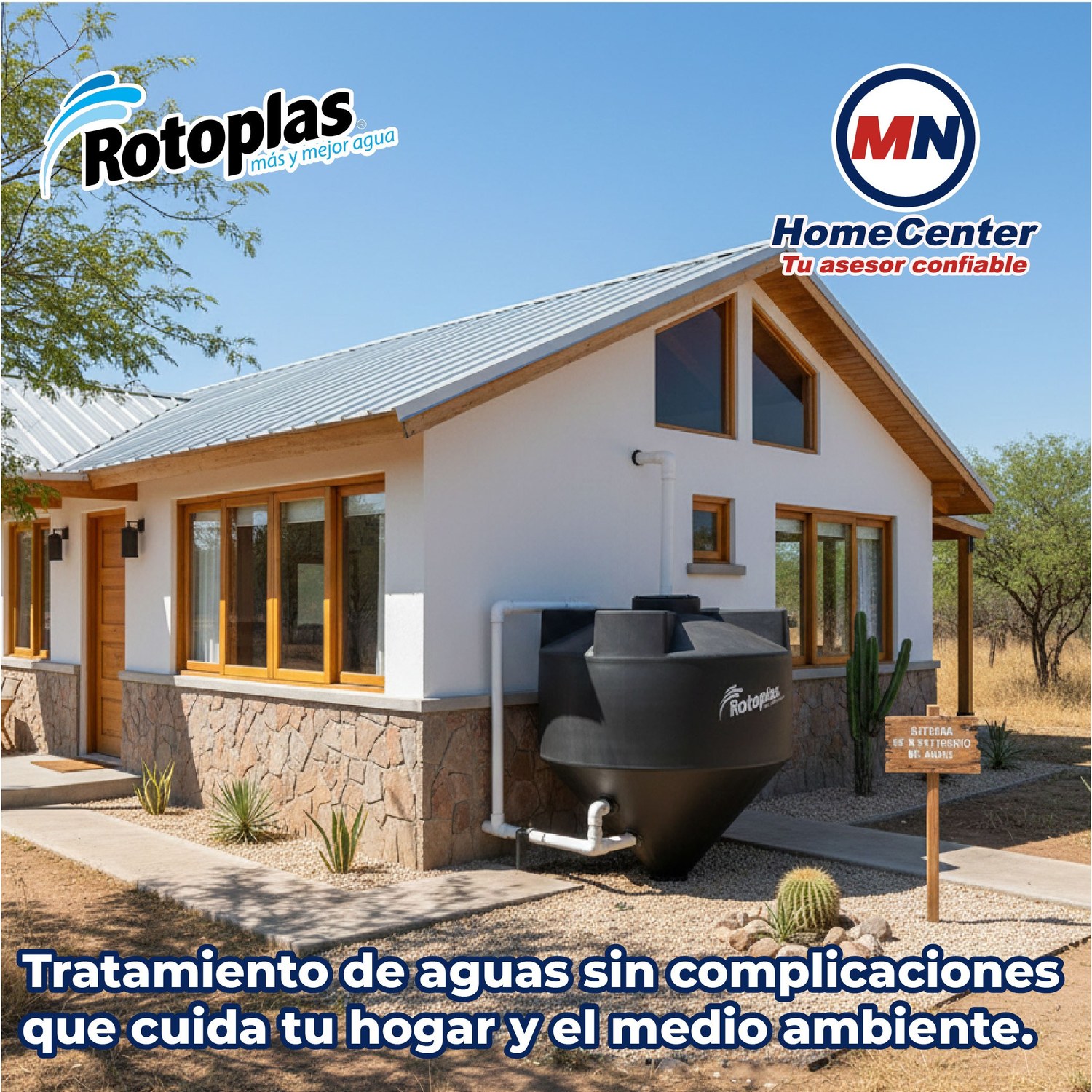 Biodigestor Rotoplas Autolimpiable 7000 L Para Almacenar Agua