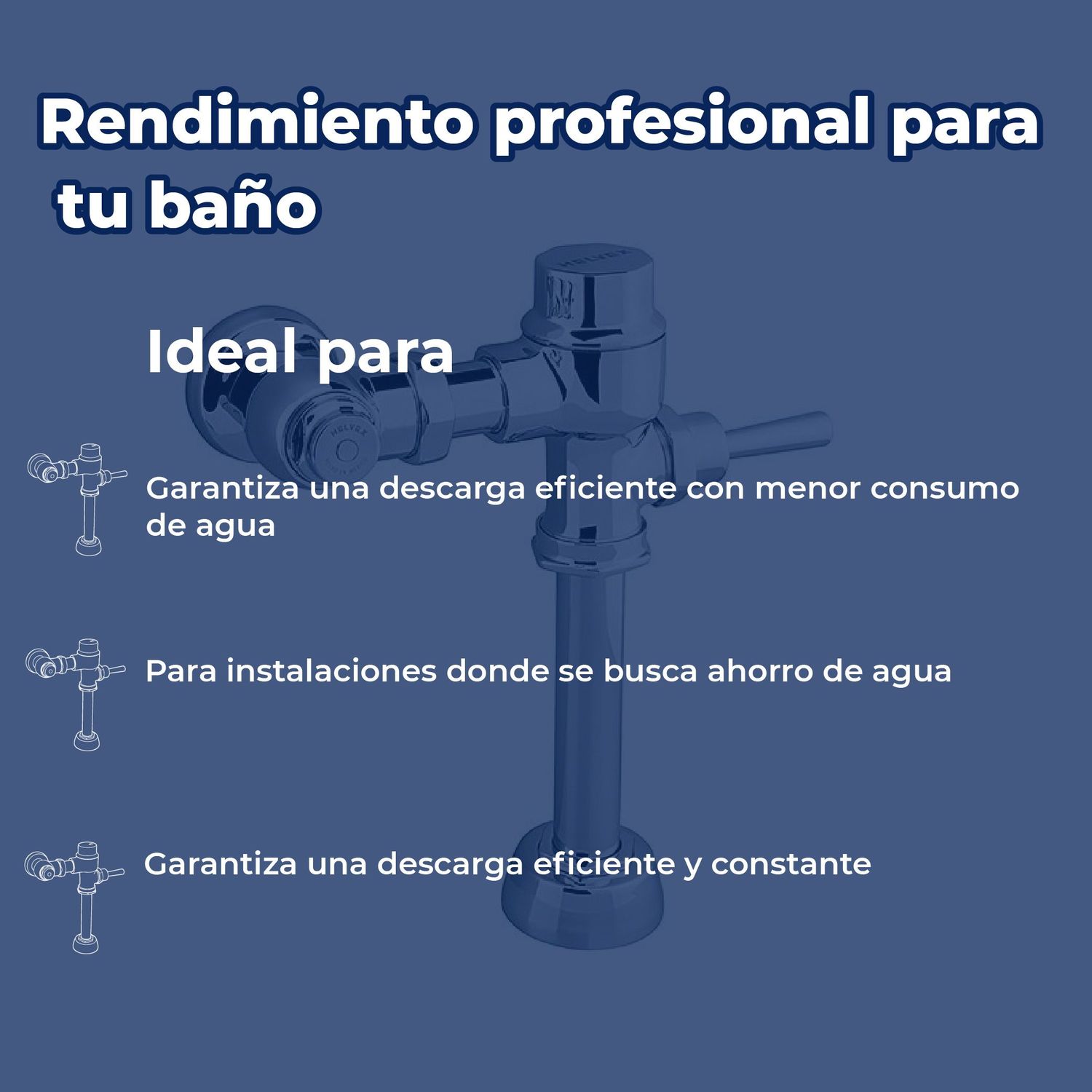 Fluxómetro con Manija para WC Helvex 38 mm 110-WC-4.8