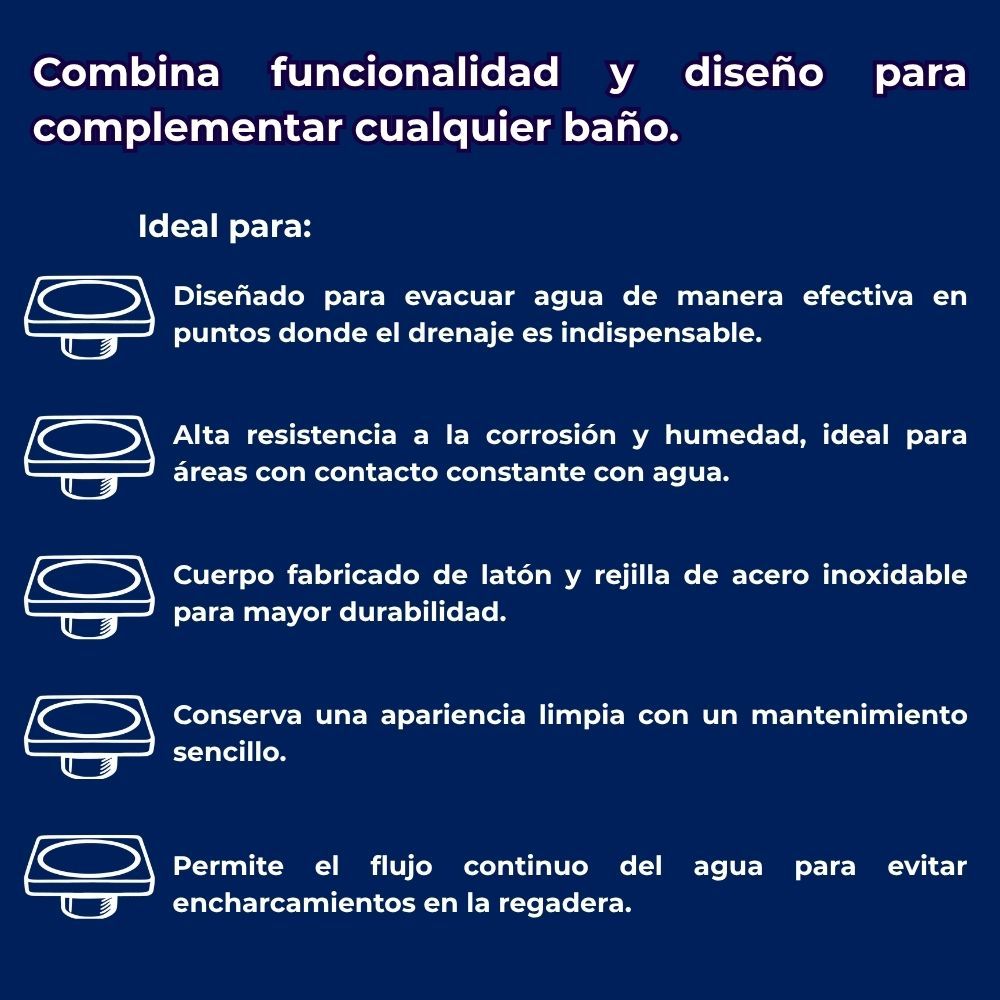 Rebosadero Con Contorno Cuadrado Para Baño Helvex 342-CL