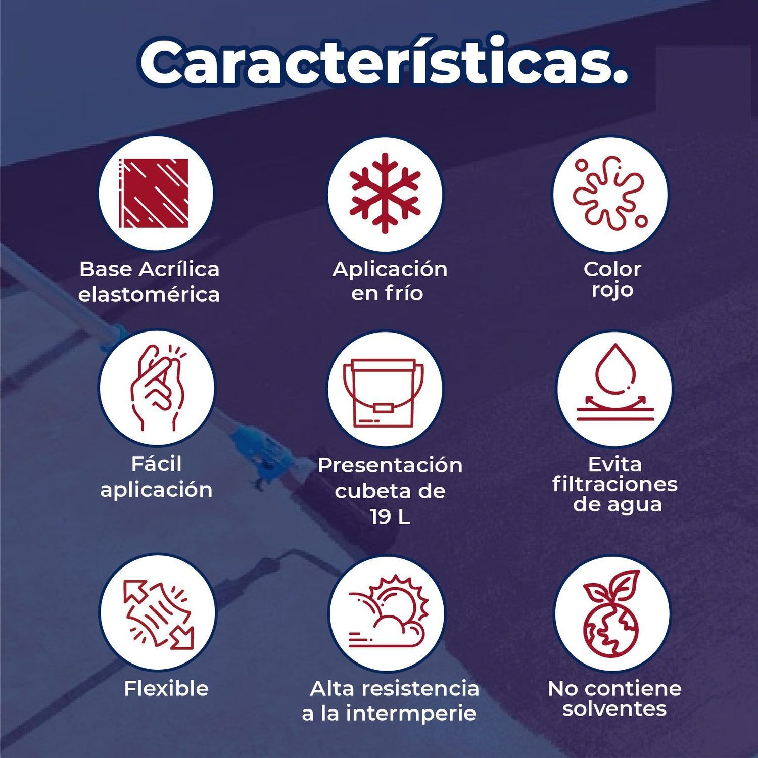 Impermeabilizante Acrílico Thermotek Fibratado Rojo 5 A 19 l