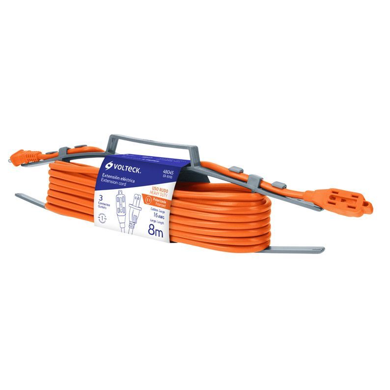 Extensión Eléctrica Volteck Naranja 8 m