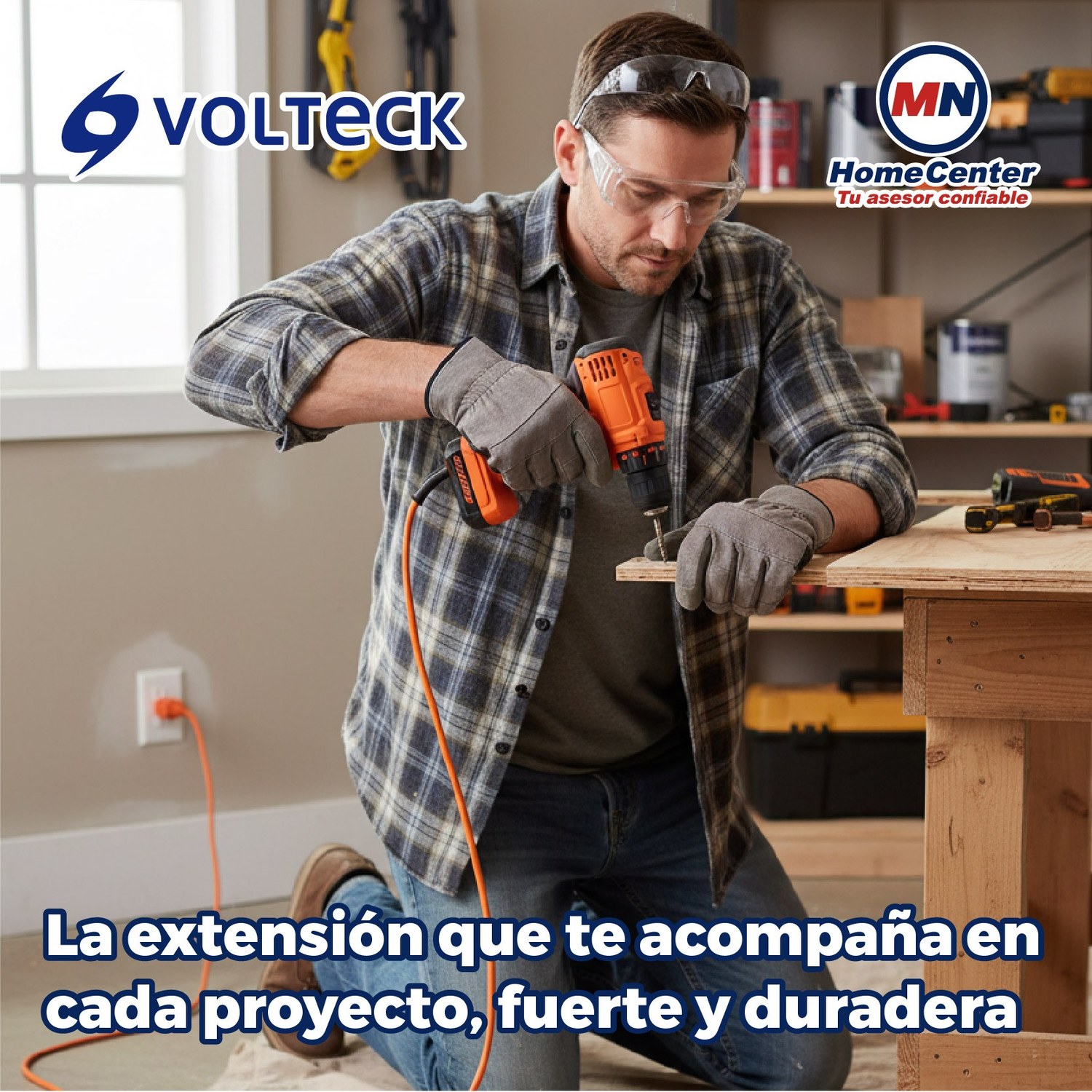 Extensión Eléctrica Volteck Naranja 8 m