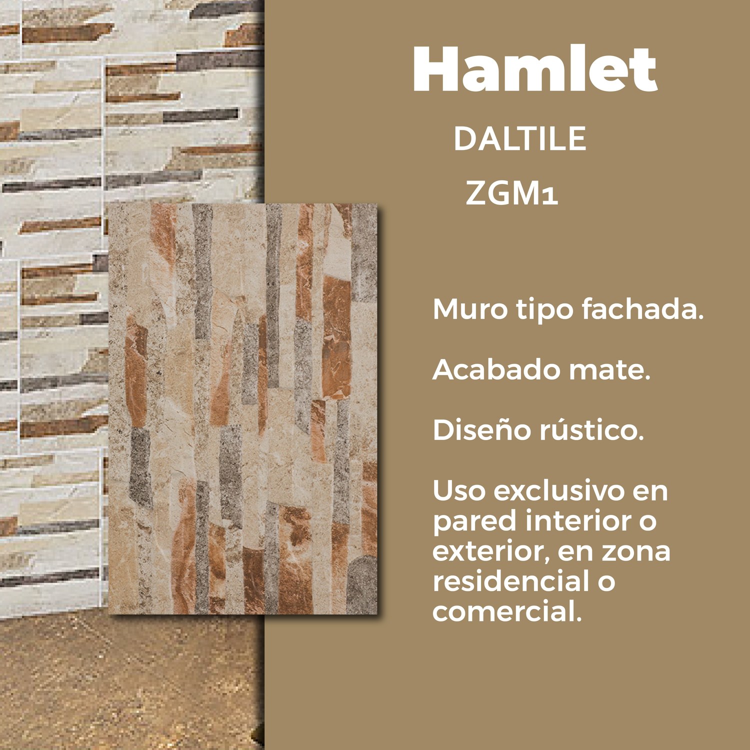 Muro Hamlet Multicolor Daltile 30 x 45 cm