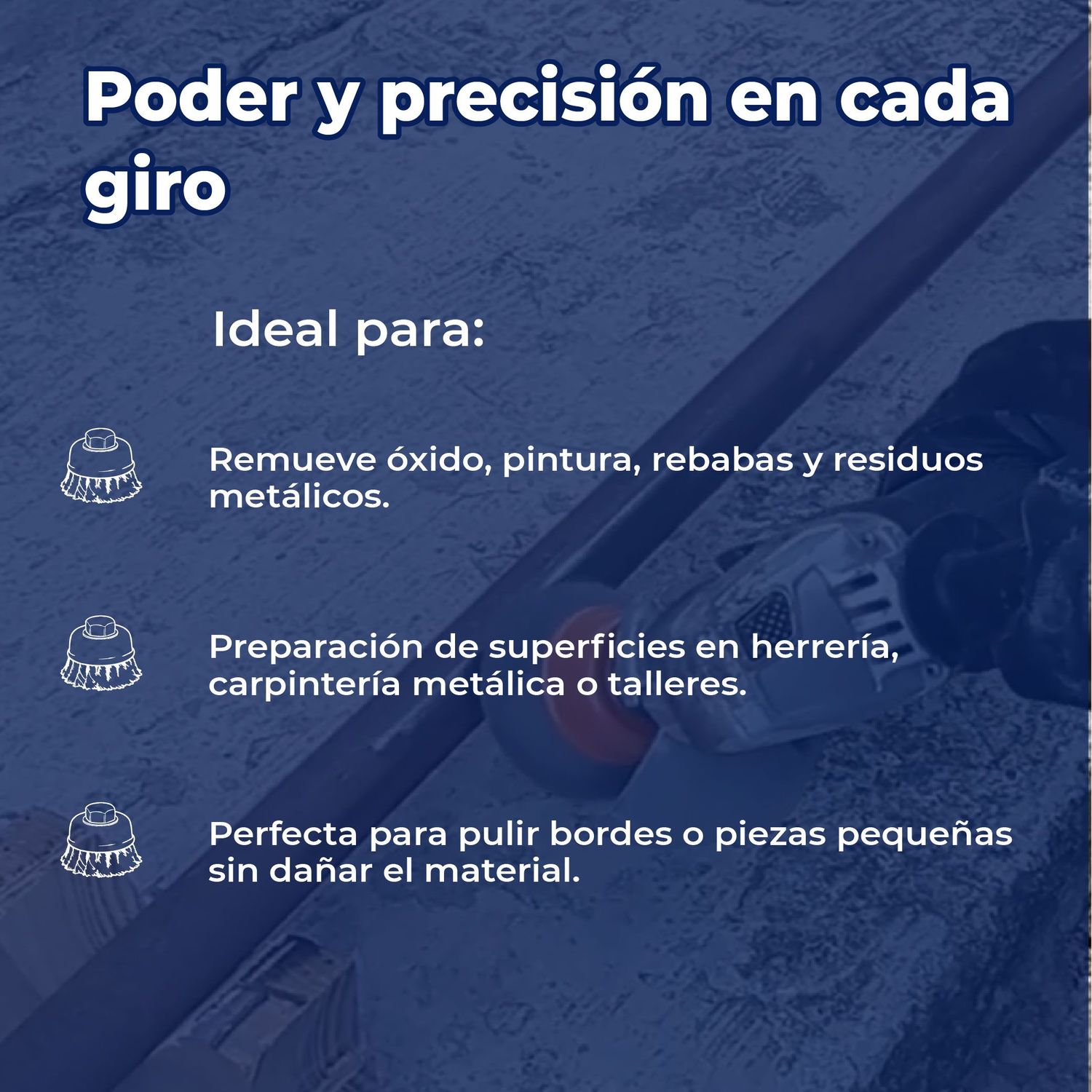 Carda Copa Alambre Trenzado Fino 3 pulg Truper 5/8