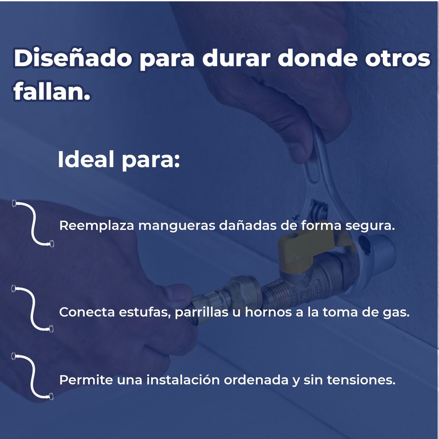 Manguera Conector Flexible Para Gas 3/8 x 3/8 pulg x 1 m Coflex