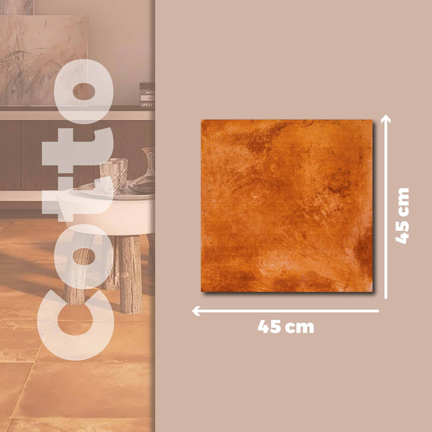 Piso Cotto Rojo Daltile 45 x 45 cm