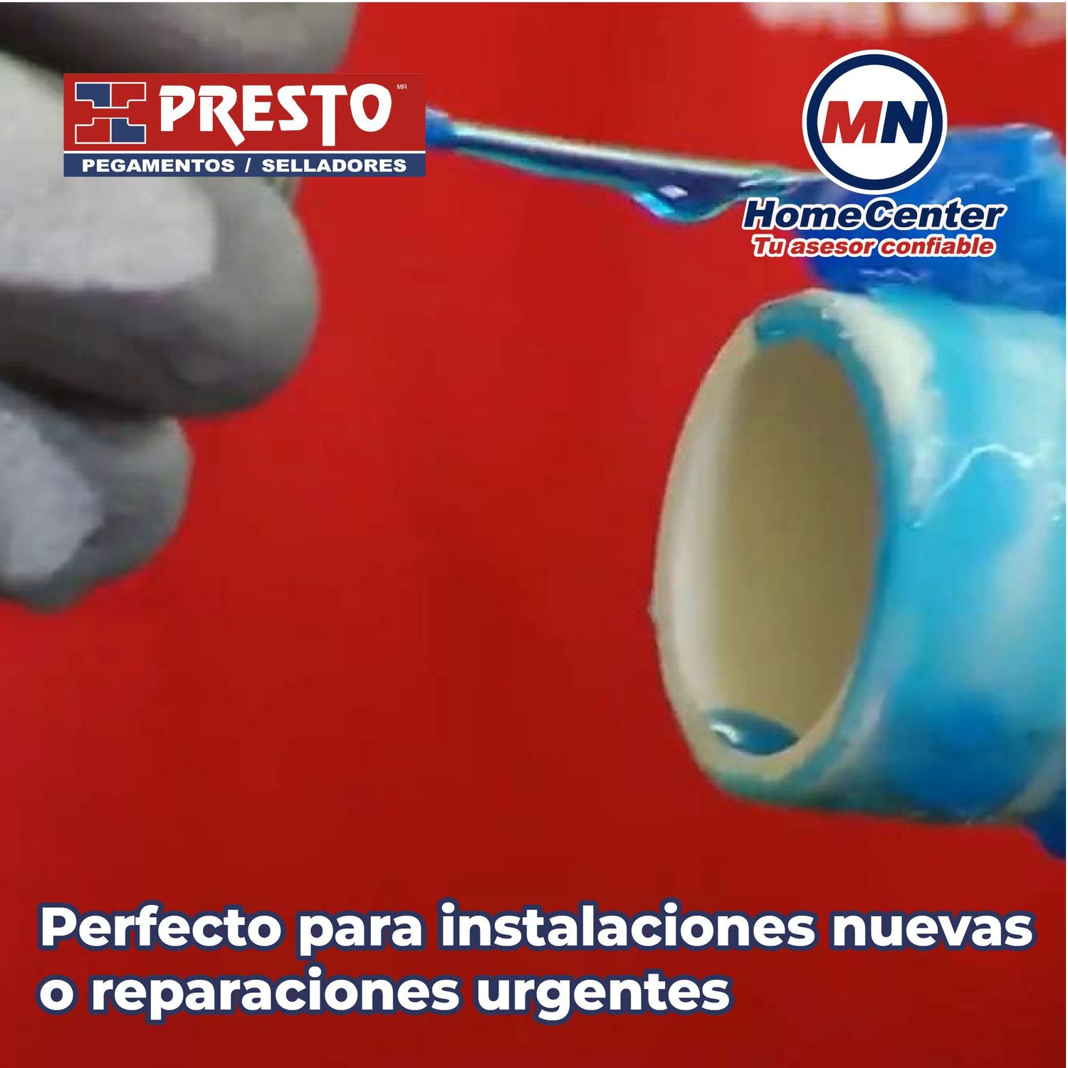 Pegamento Para PVC Presto Wet Blue ½ 473 ml