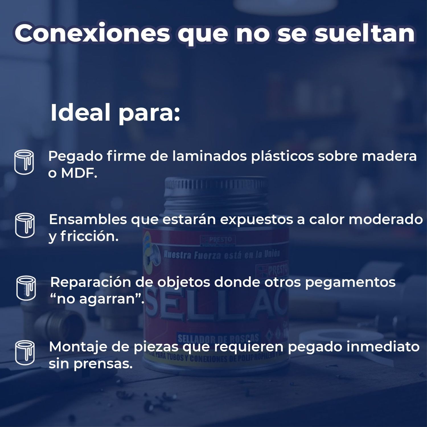 Sellador de Roscas Para Polipropileno y Metal 60 ml Presto